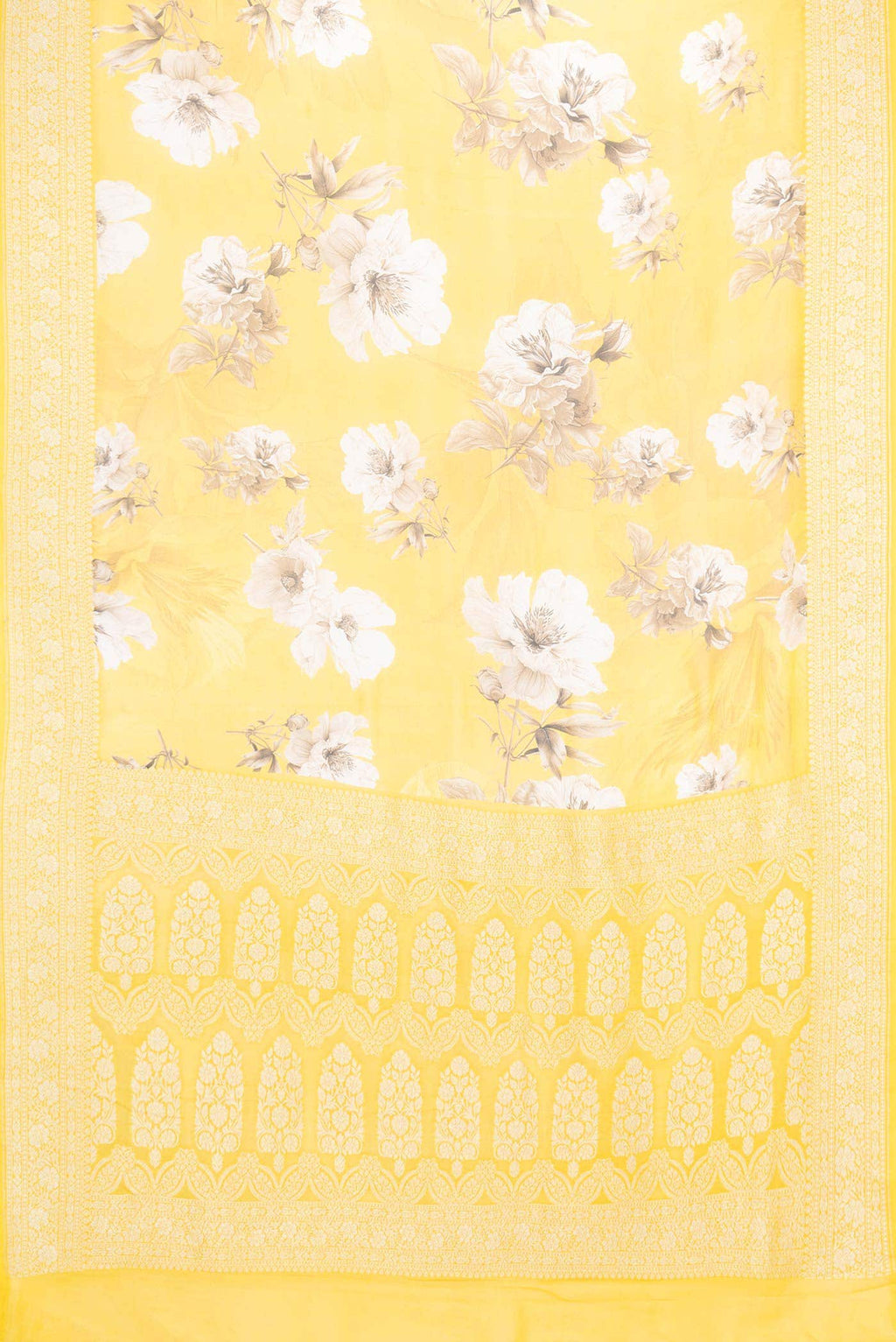 Yellow Dual Tone Tussar Silk Saree