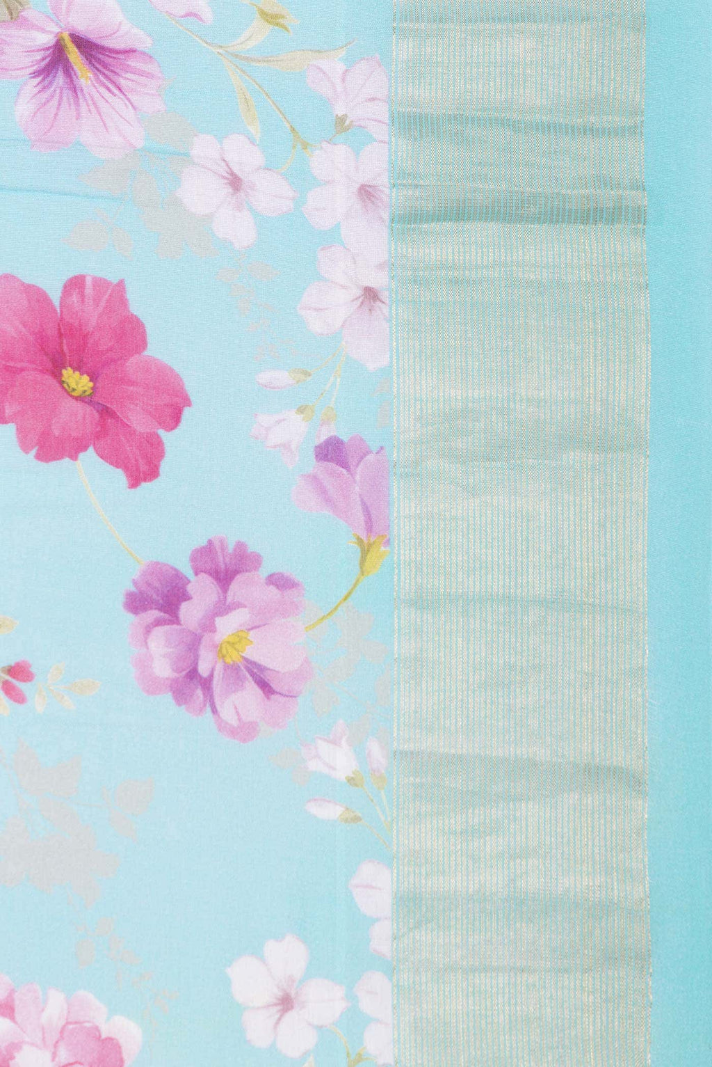 Pure Silk Pure Zari Light Blue Dual Tone Linen Saree