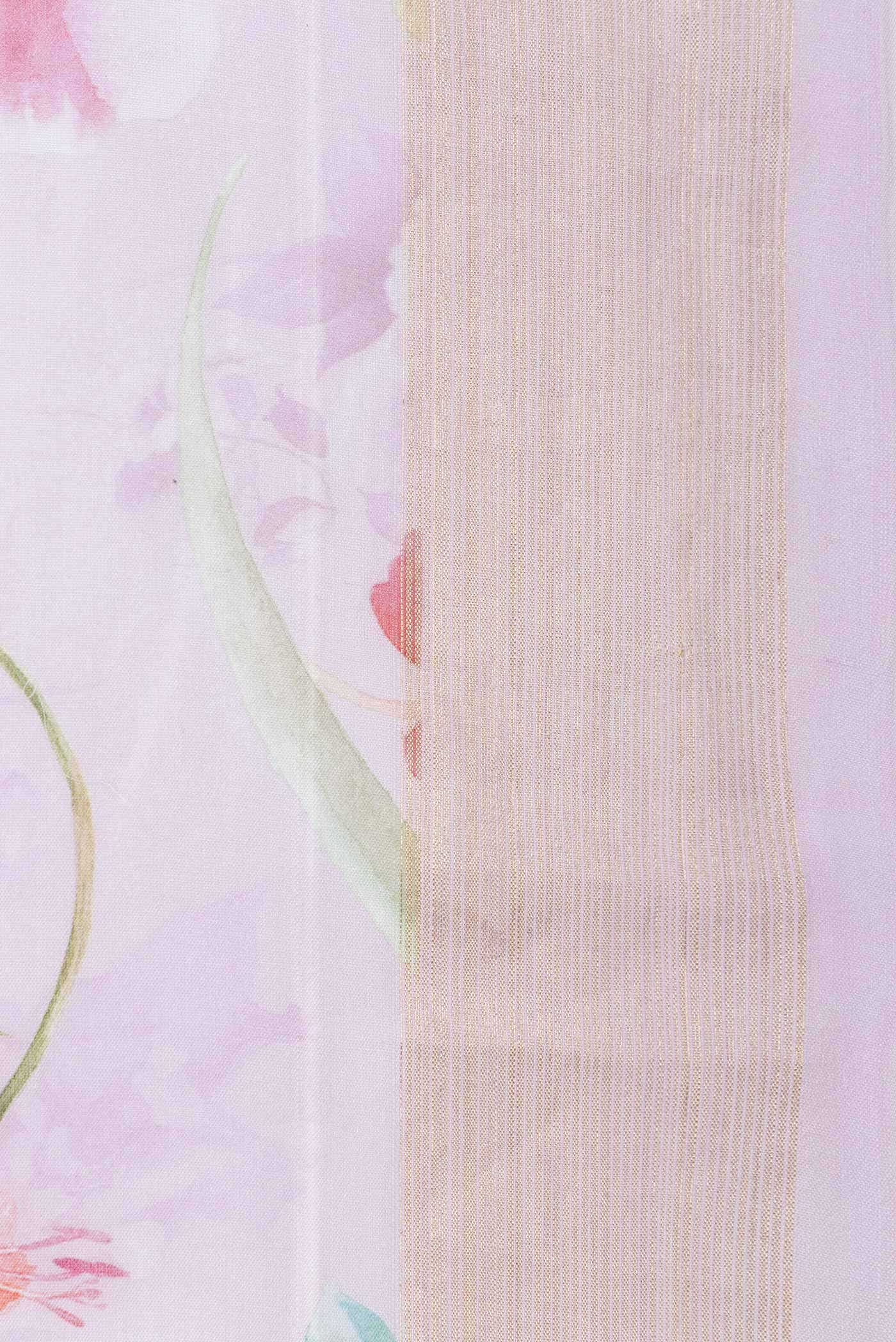 Pure Silk Pure Zari Pink Dual Tone Linen Saree