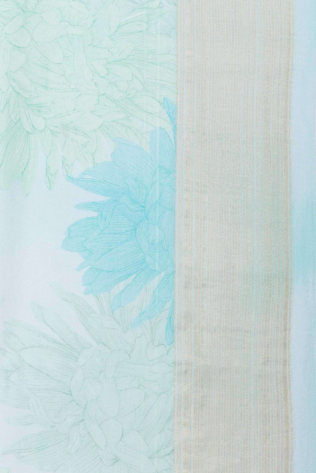 Pure Silk Pure Zari Light Blue Dual Tone Linen Saree
