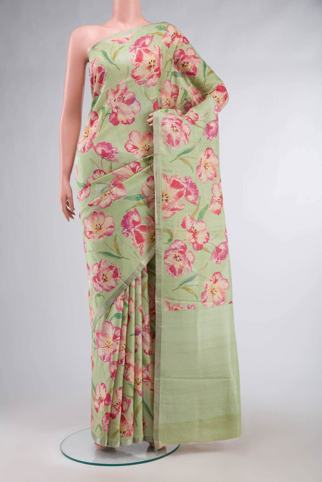 Green Tussar Silk Saree