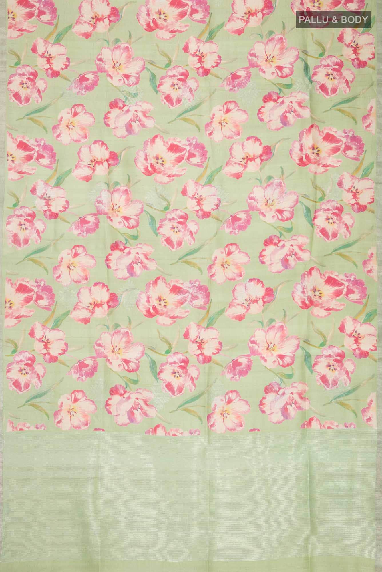 Green Tussar Silk Saree