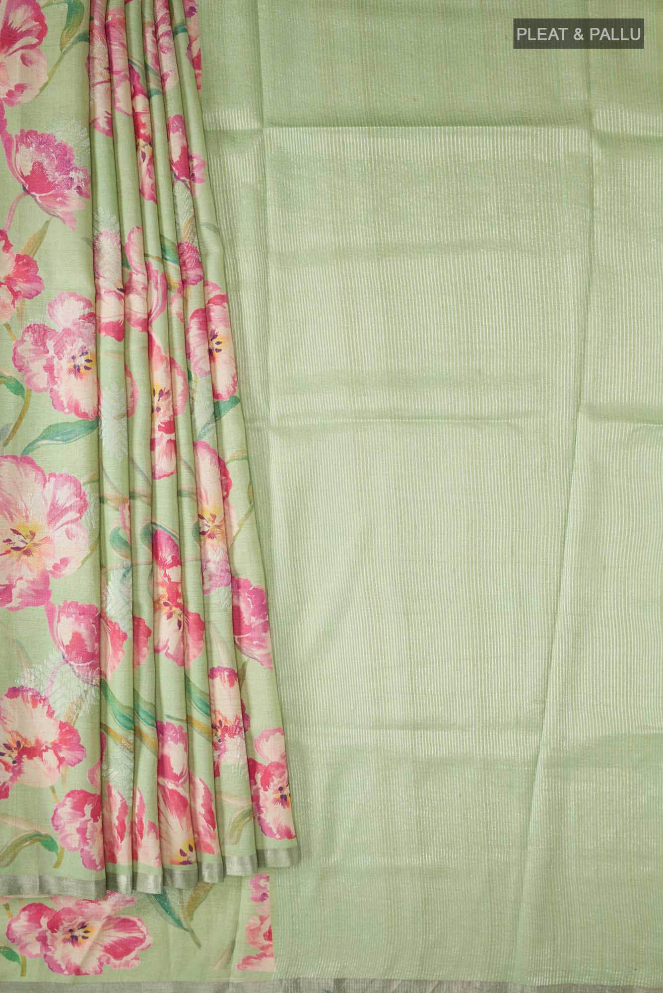 Green Tussar Silk Saree