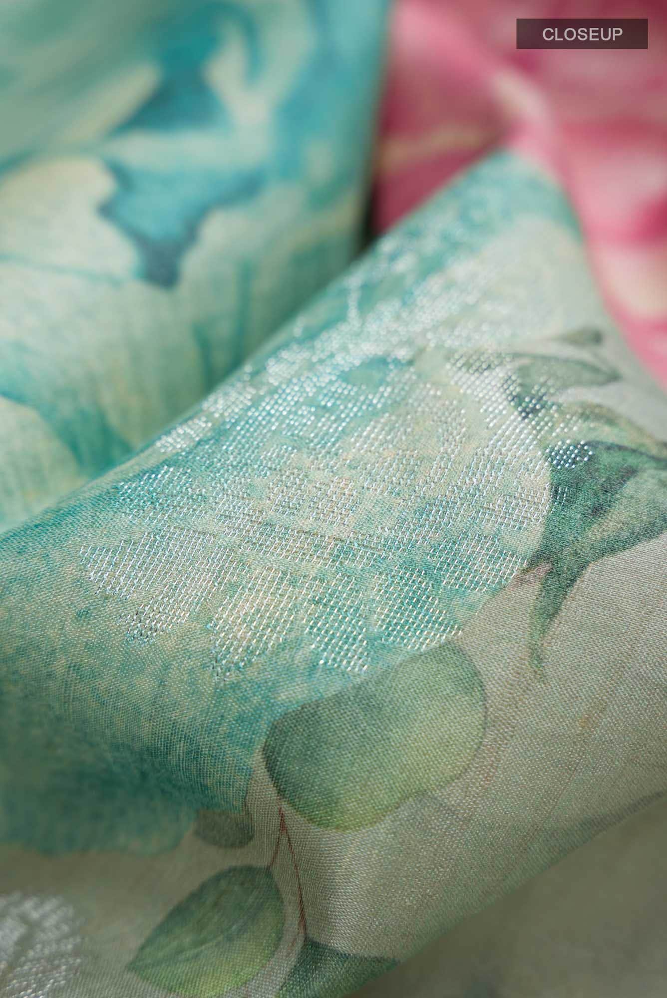 Green Bhagalpuri Tussar Silk Saree