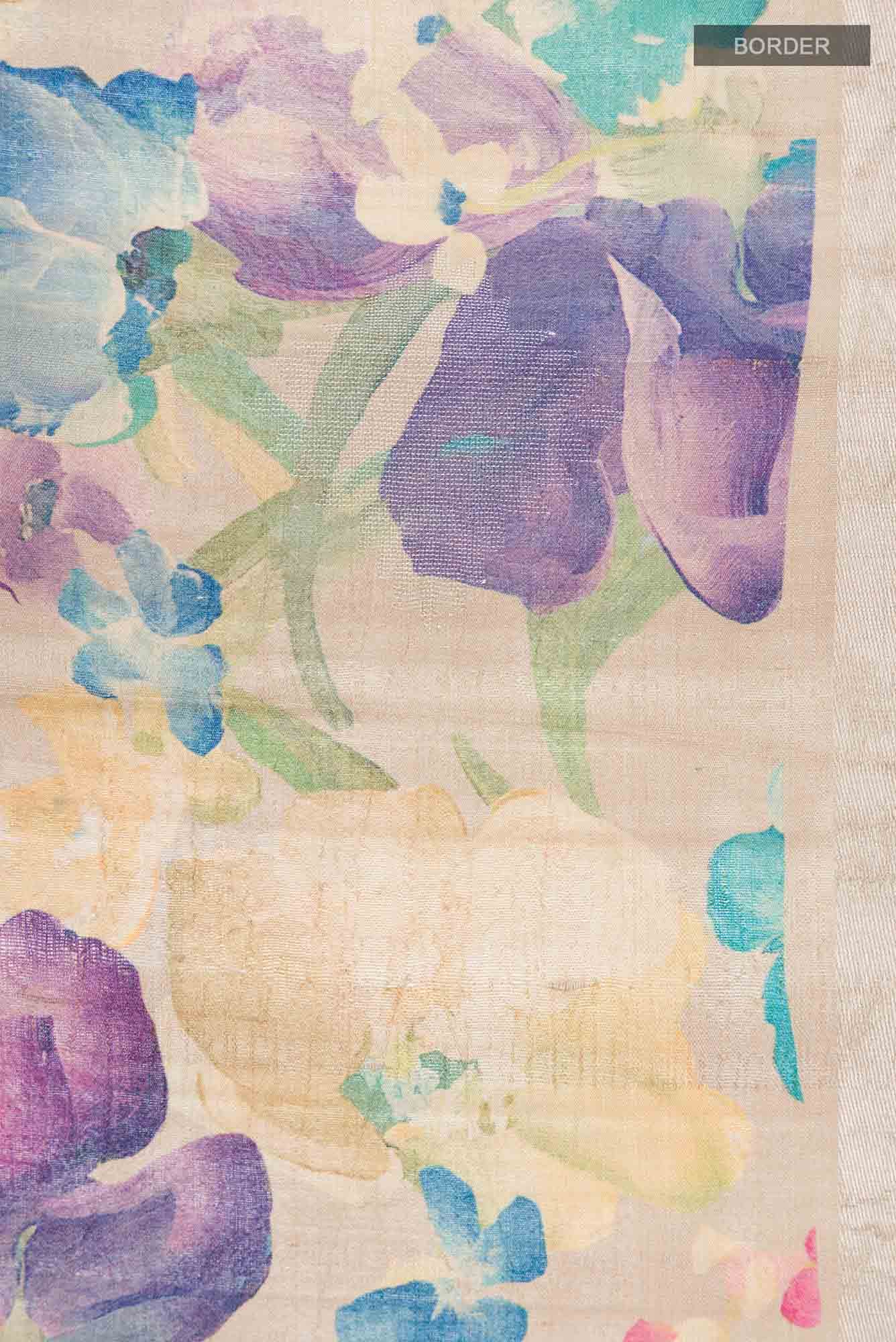 Beige Bhagalpuri Tussar Silk Saree