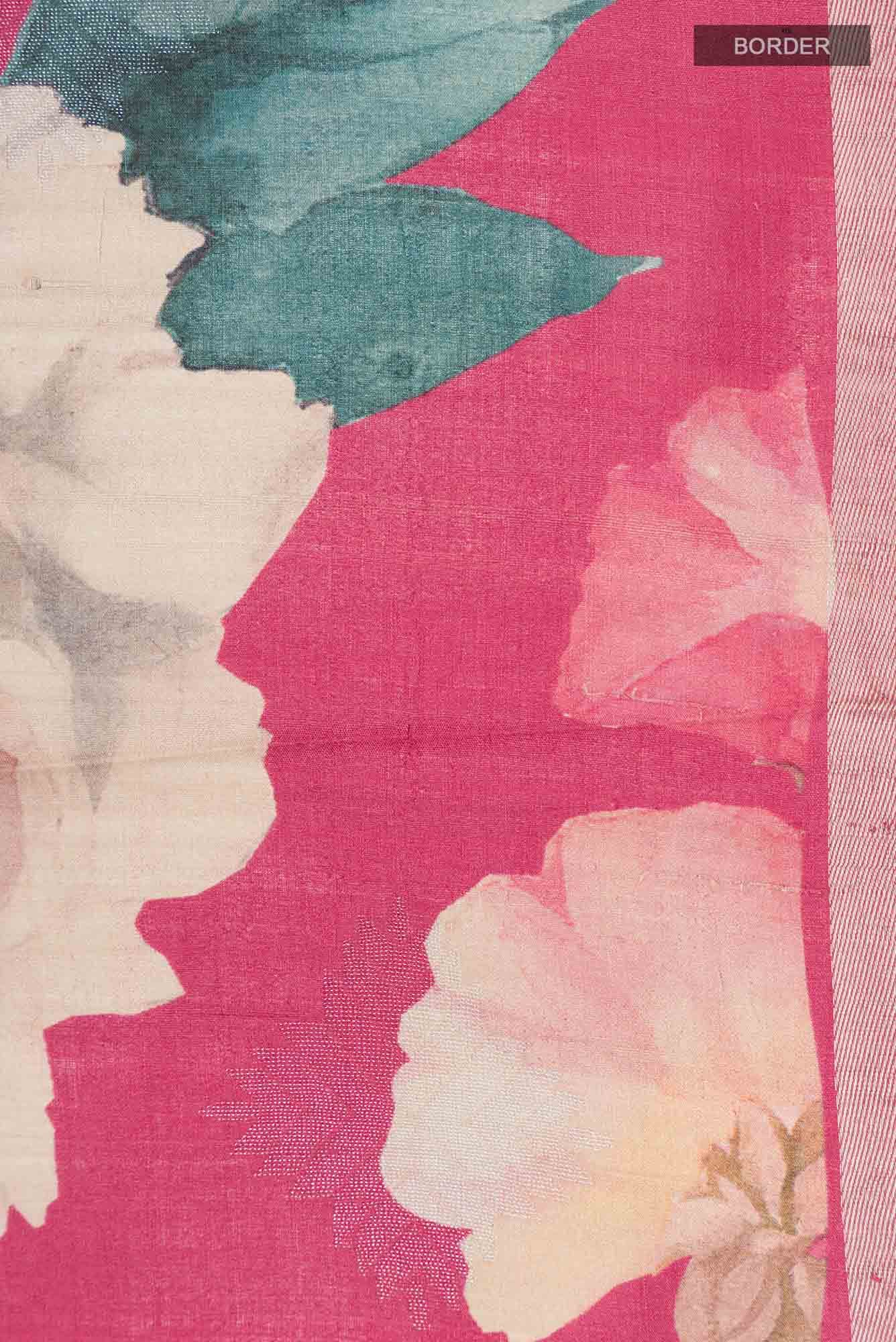 Coral Bhagalpuri Tussar Silk Saree