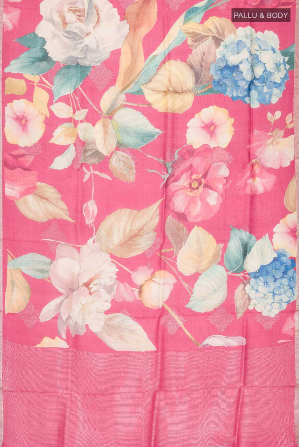 Coral Bhagalpuri Tussar Silk Saree