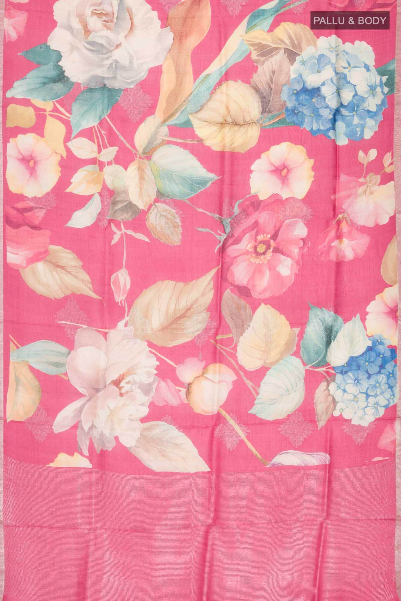Coral Bhagalpuri Tussar Silk Saree
