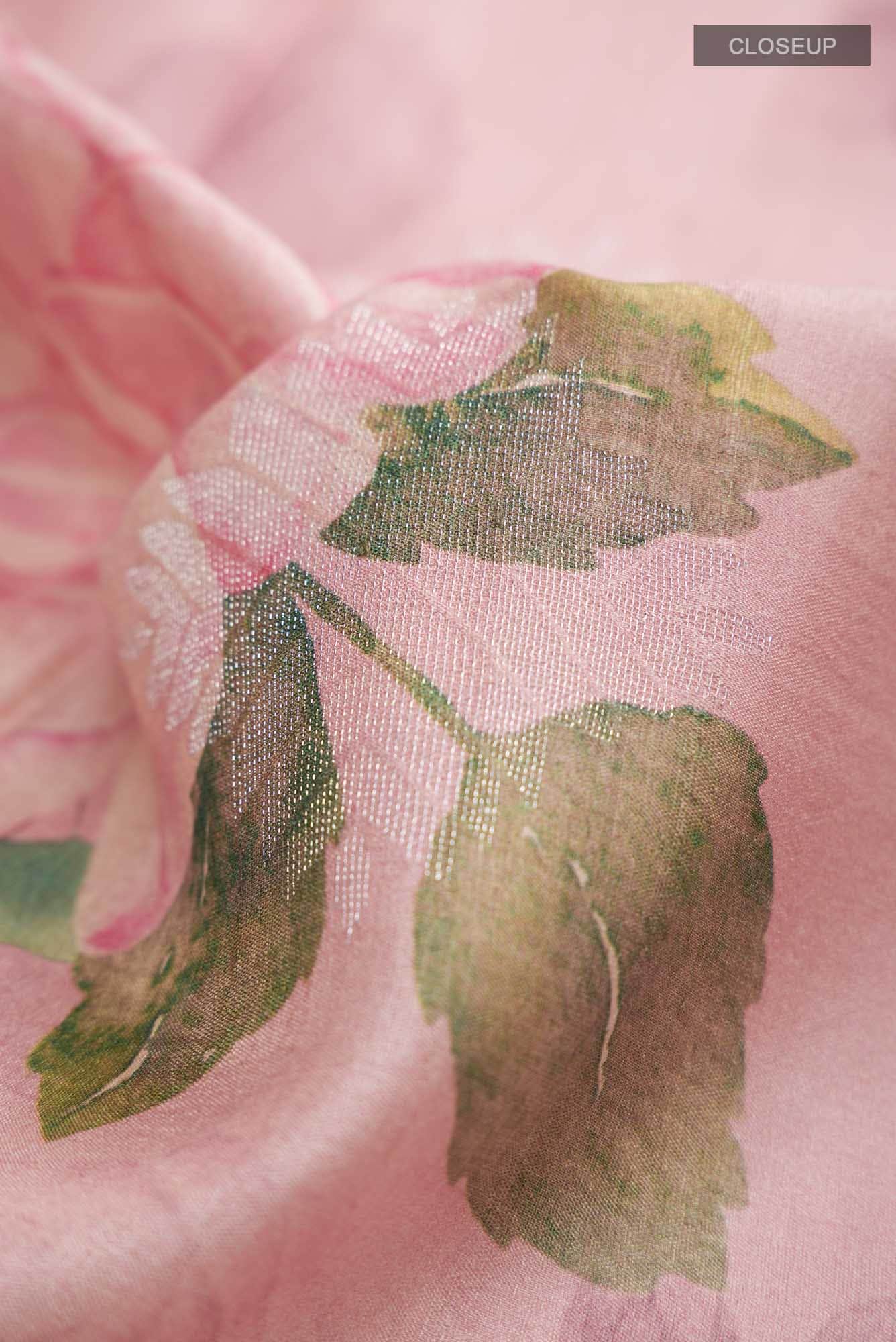 Rose Gold Bhagalpuri Tussar Silk Saree