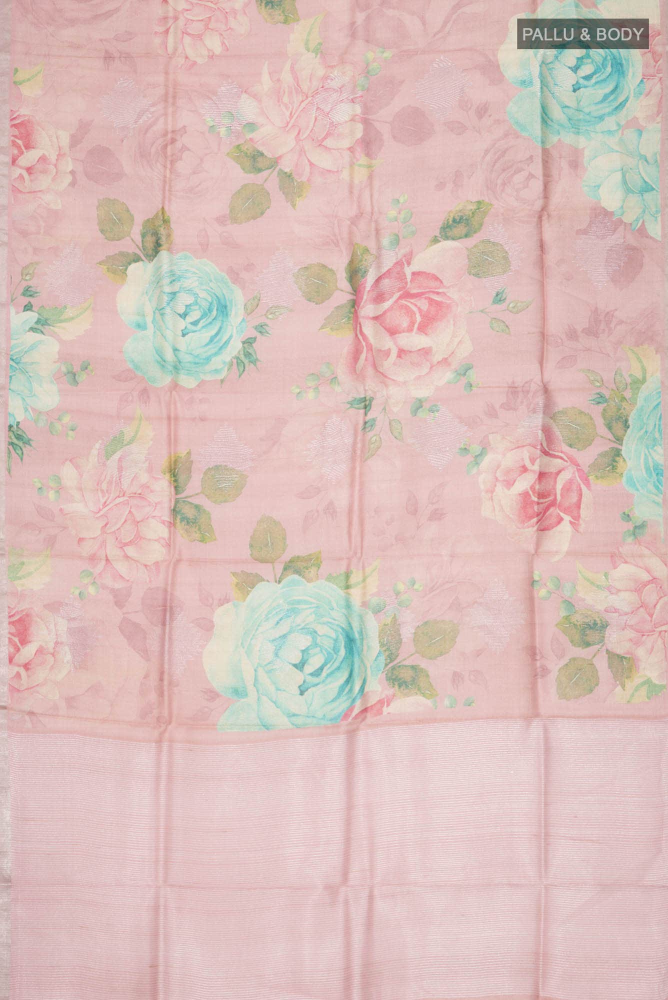 Rose Gold Bhagalpuri Tussar Silk Saree