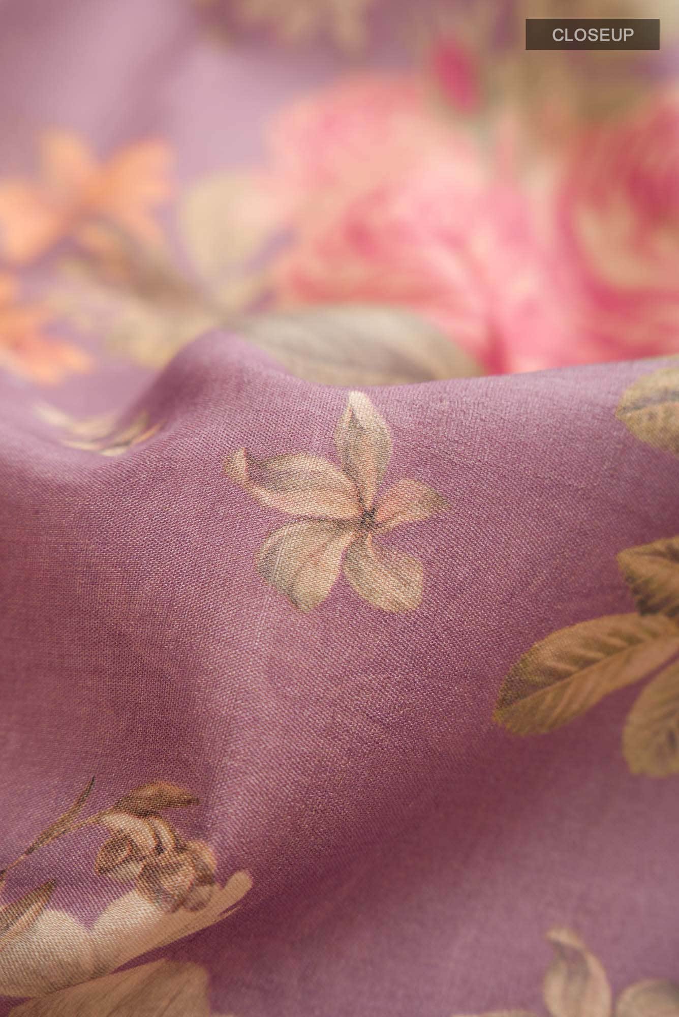 Mauve Bhagalpuri Tussar Silk Saree