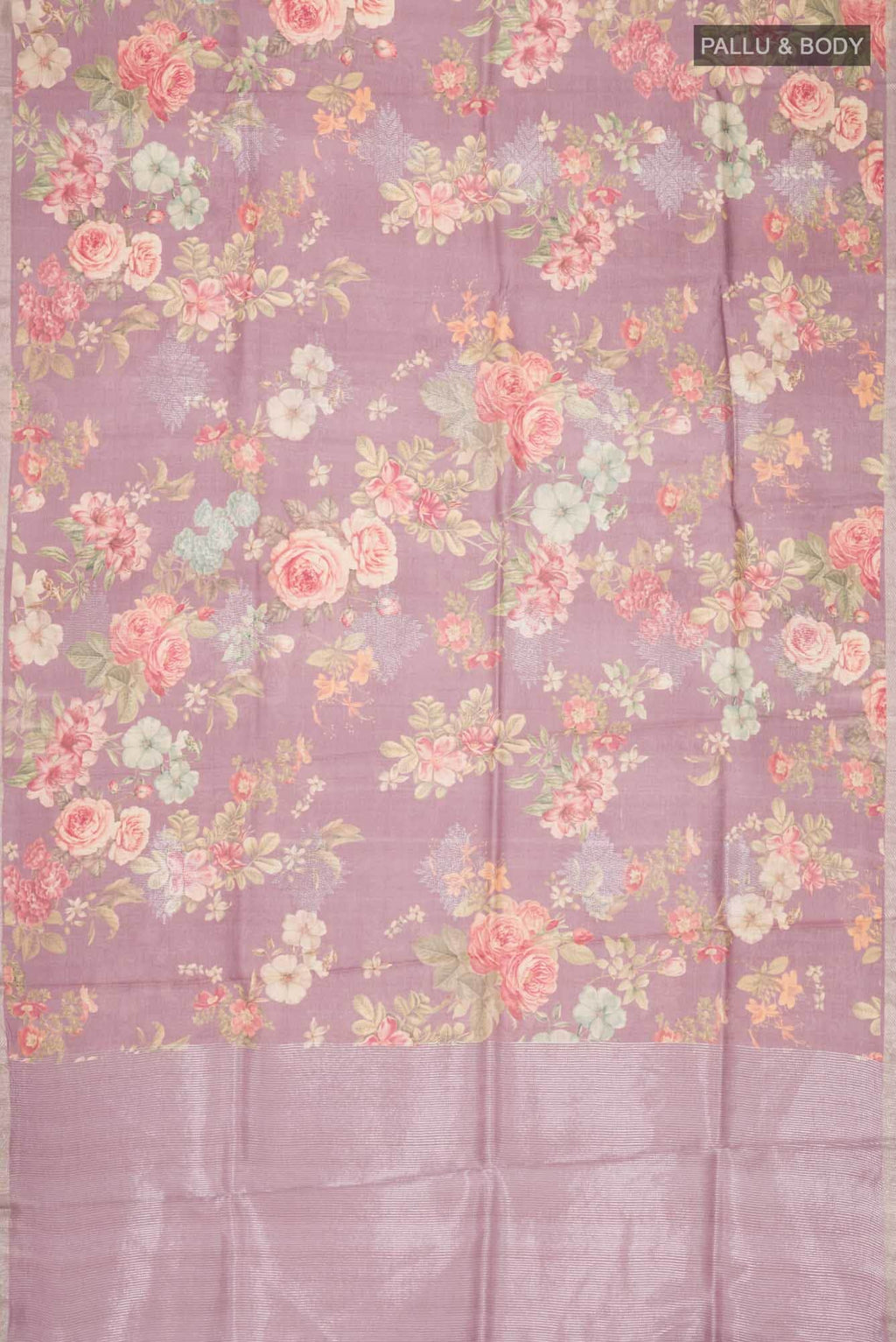 Mauve Bhagalpuri Tussar Silk Saree