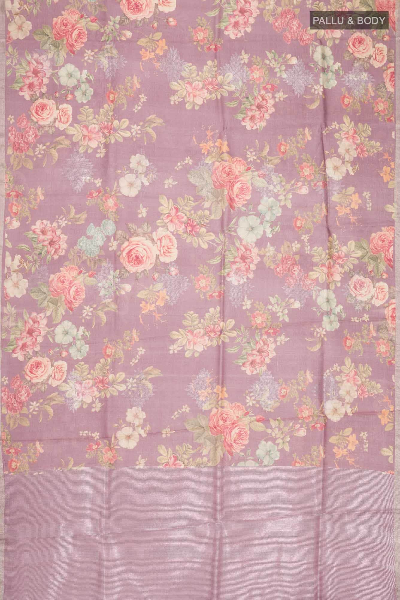 Mauve Bhagalpuri Tussar Silk Saree