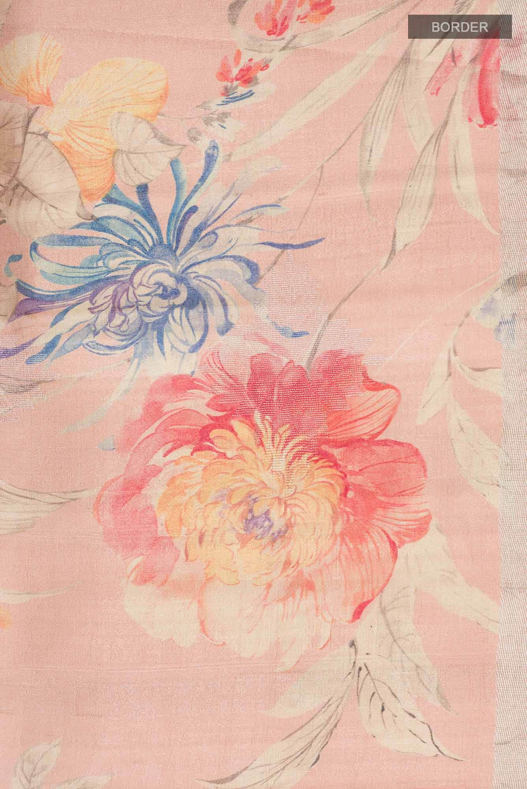 Peach Tussar Silk Saree