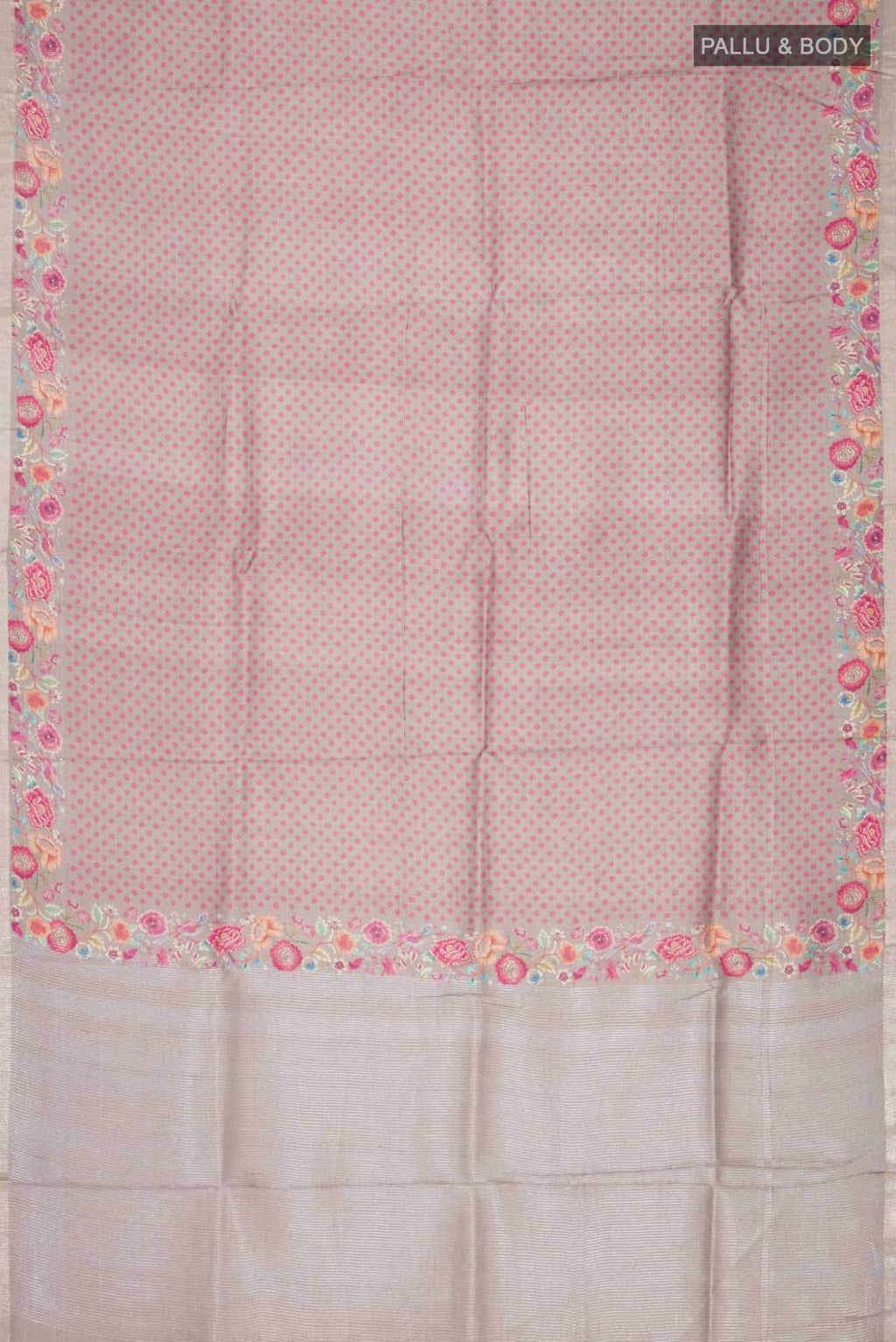 Grey Bhagalpuri Tussar Silk Saree