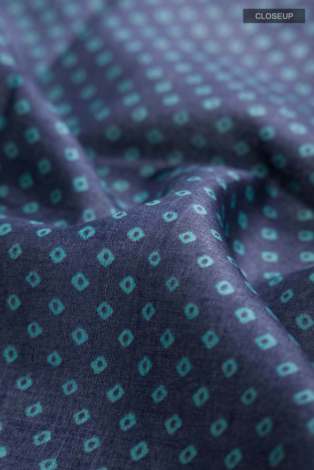 Blue Bhagalpuri Tussar Silk Saree