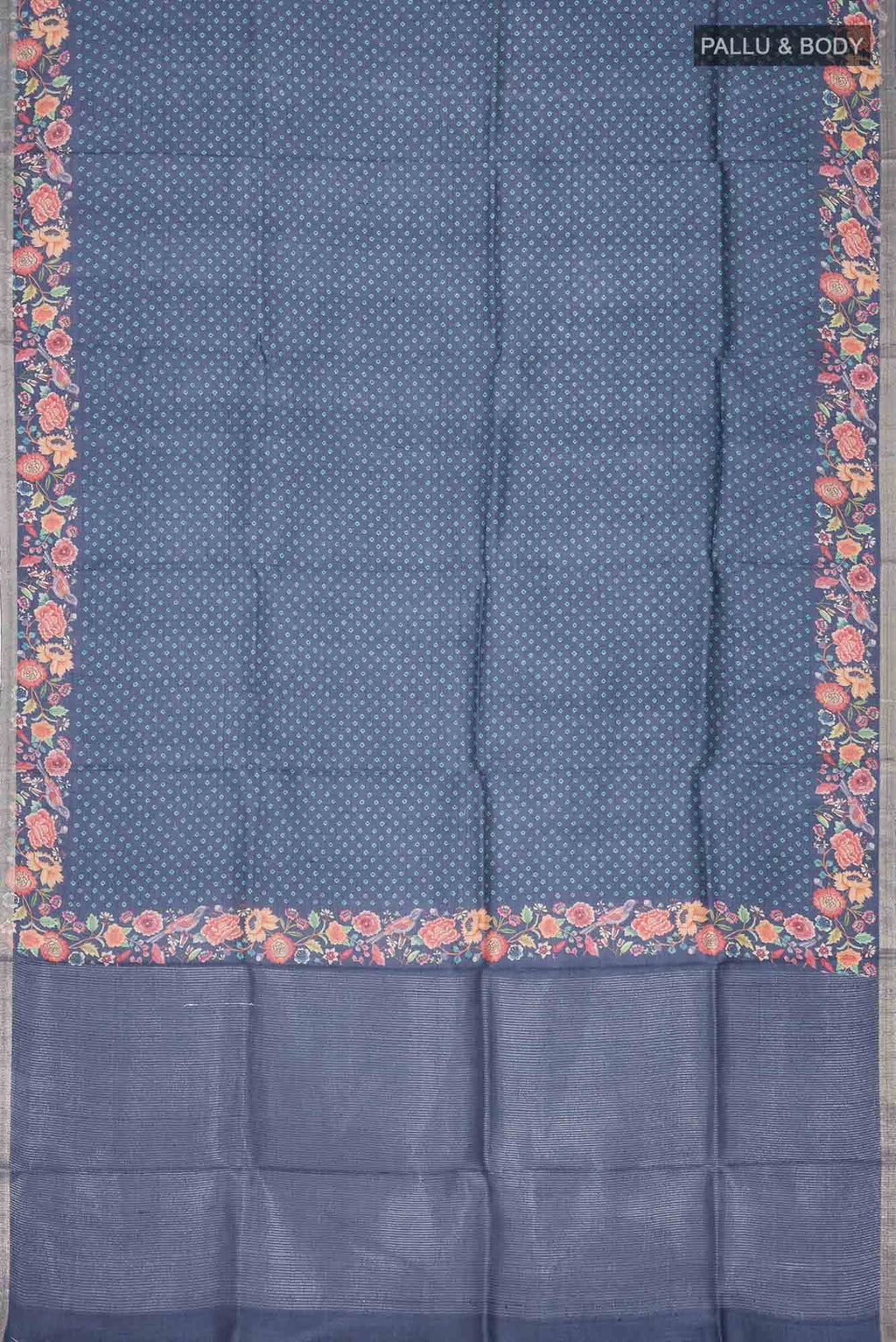 Blue Bhagalpuri Tussar Silk Saree
