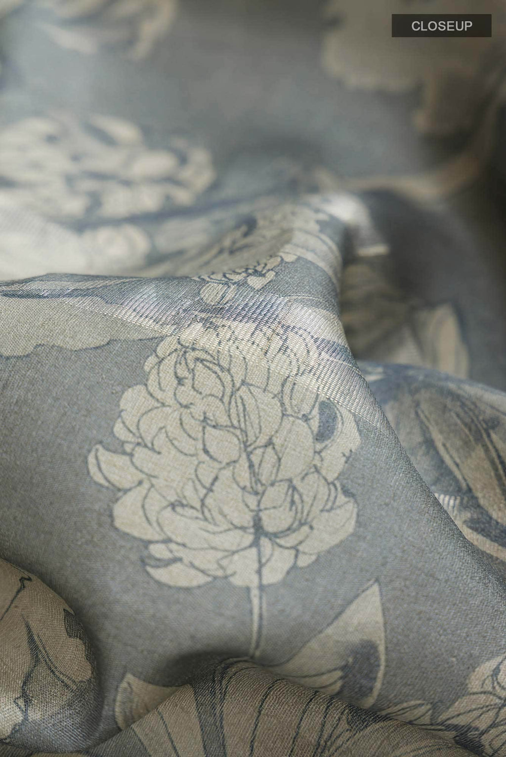 Grey Tussar Silk Saree
