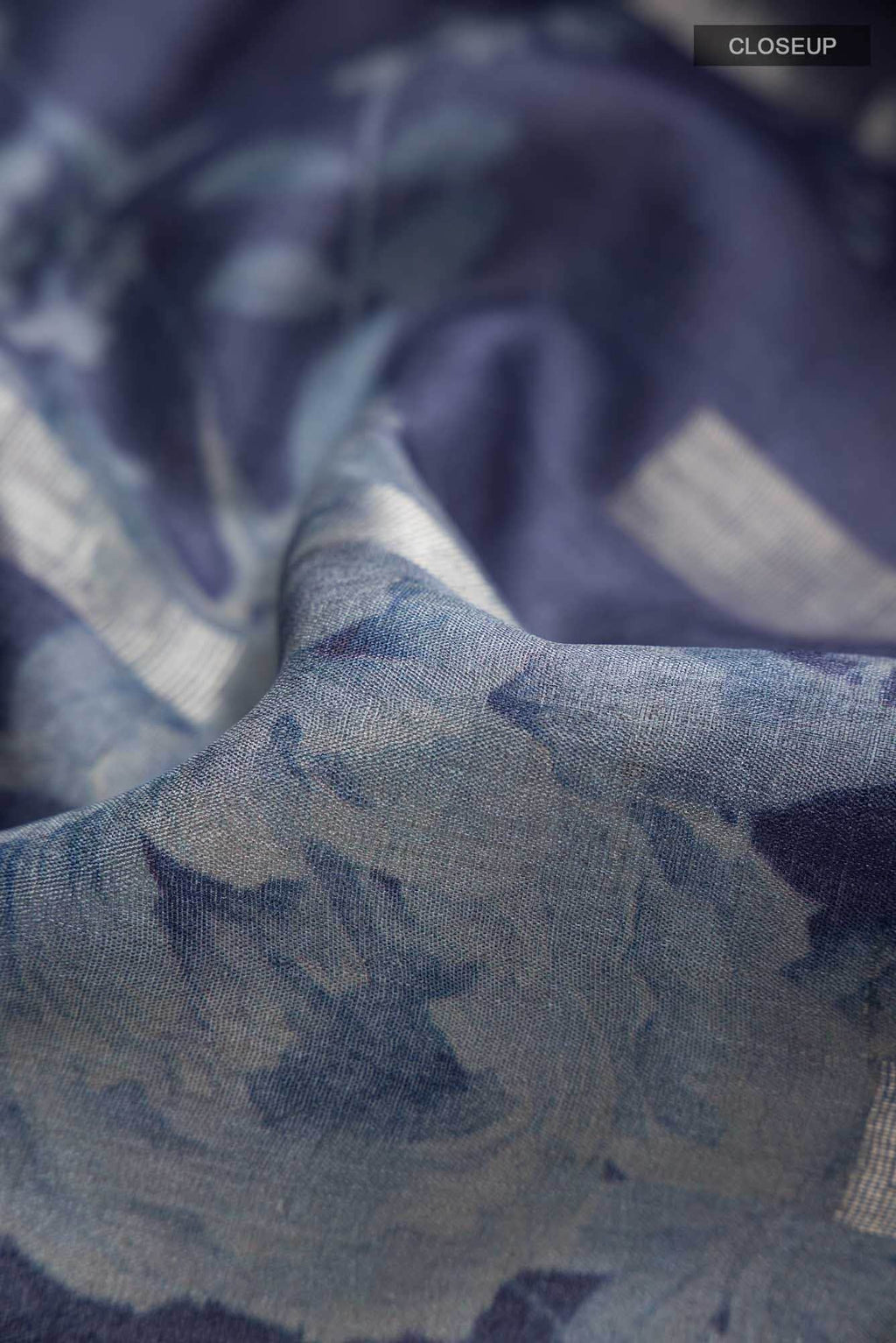 Blue Bhagalpuri Tussar Silk Saree