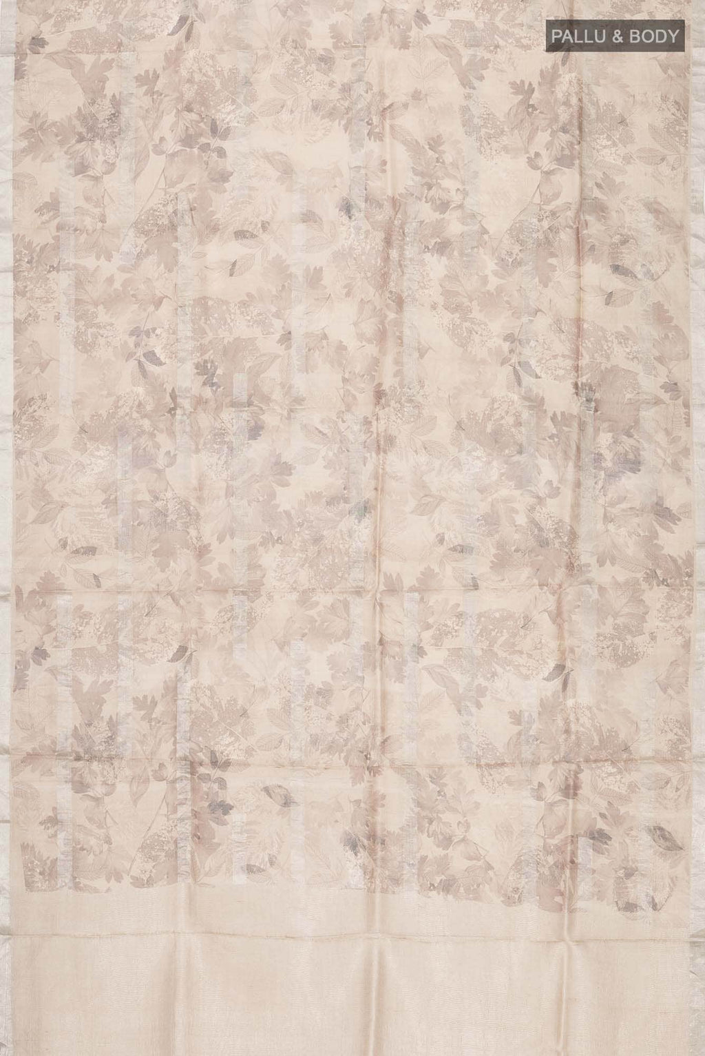Beige Tussar Silk Saree