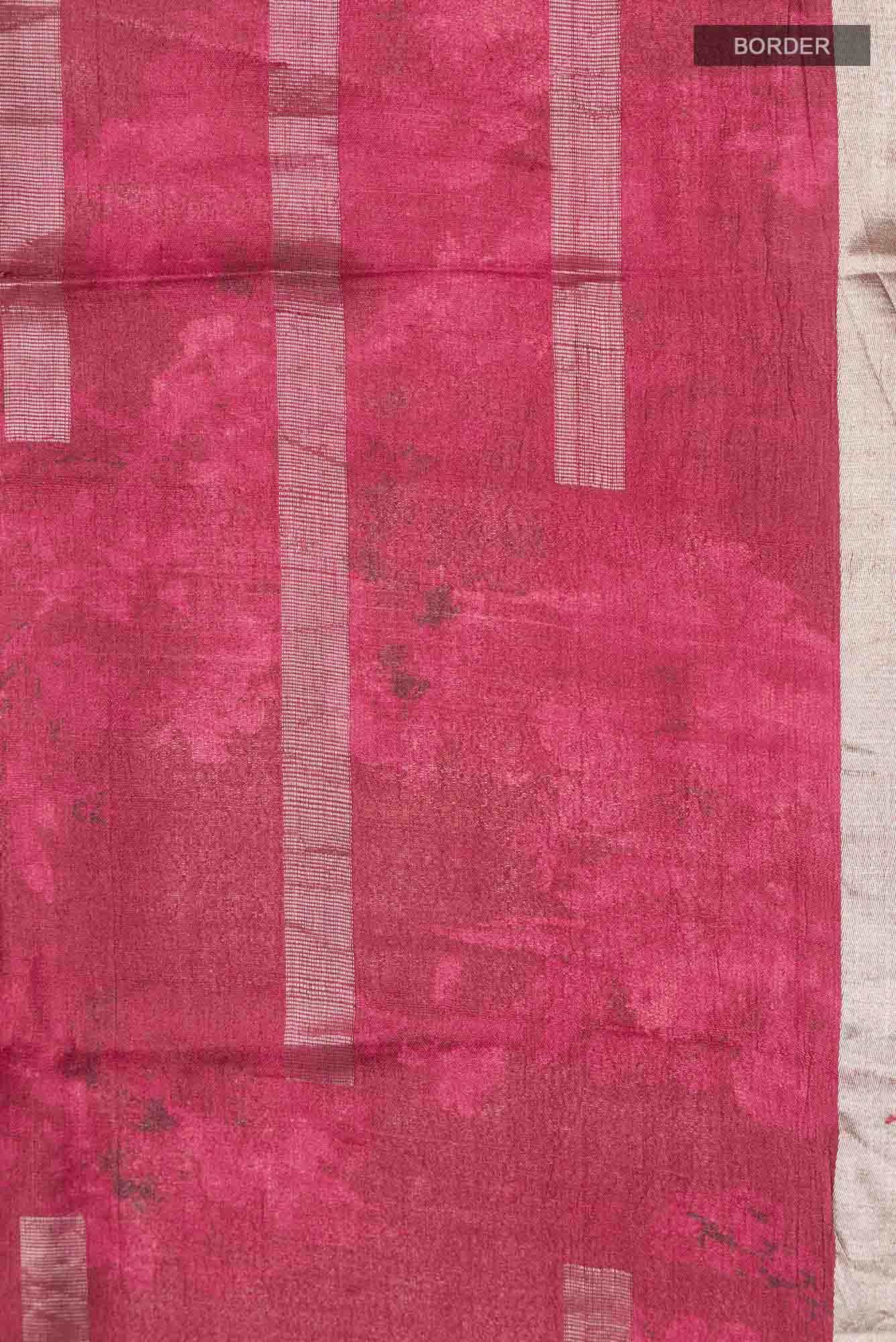 Maroon Tussar Silk Saree