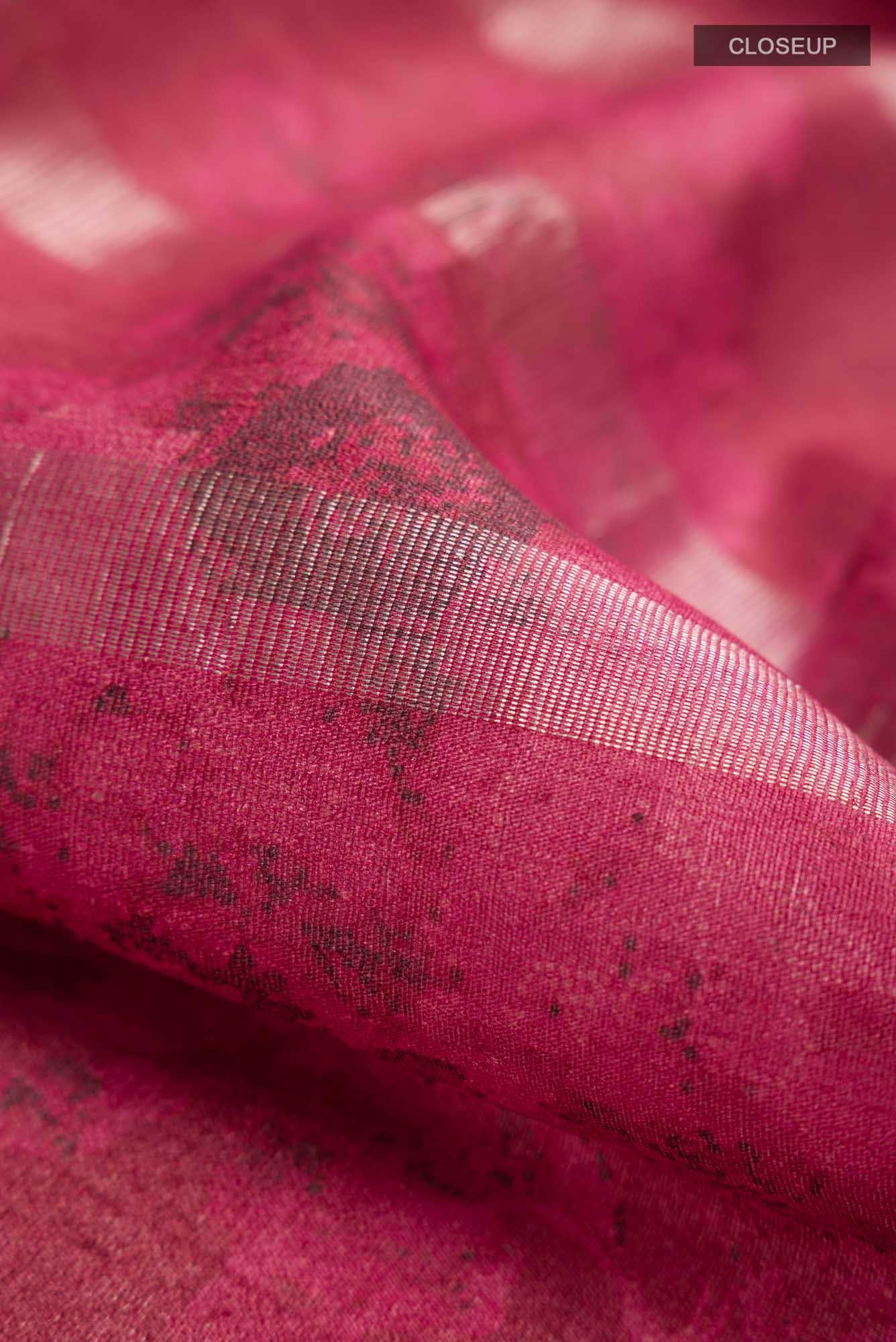 Maroon Tussar Silk Saree
