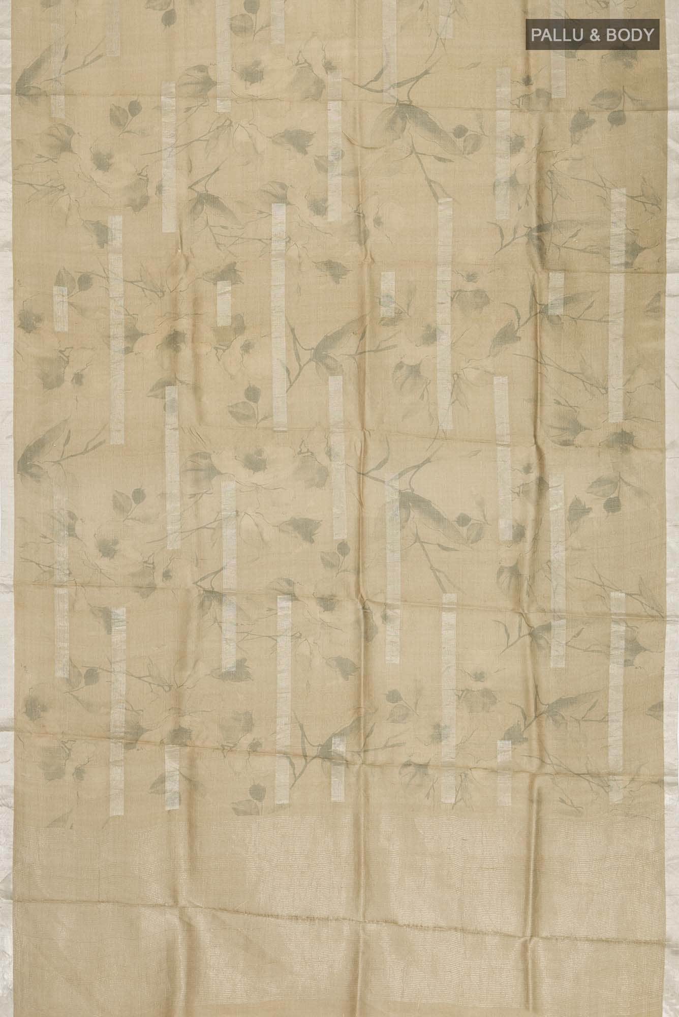 Brown Tussar Silk Saree