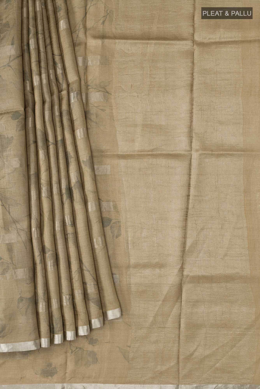 Brown Tussar Silk Saree