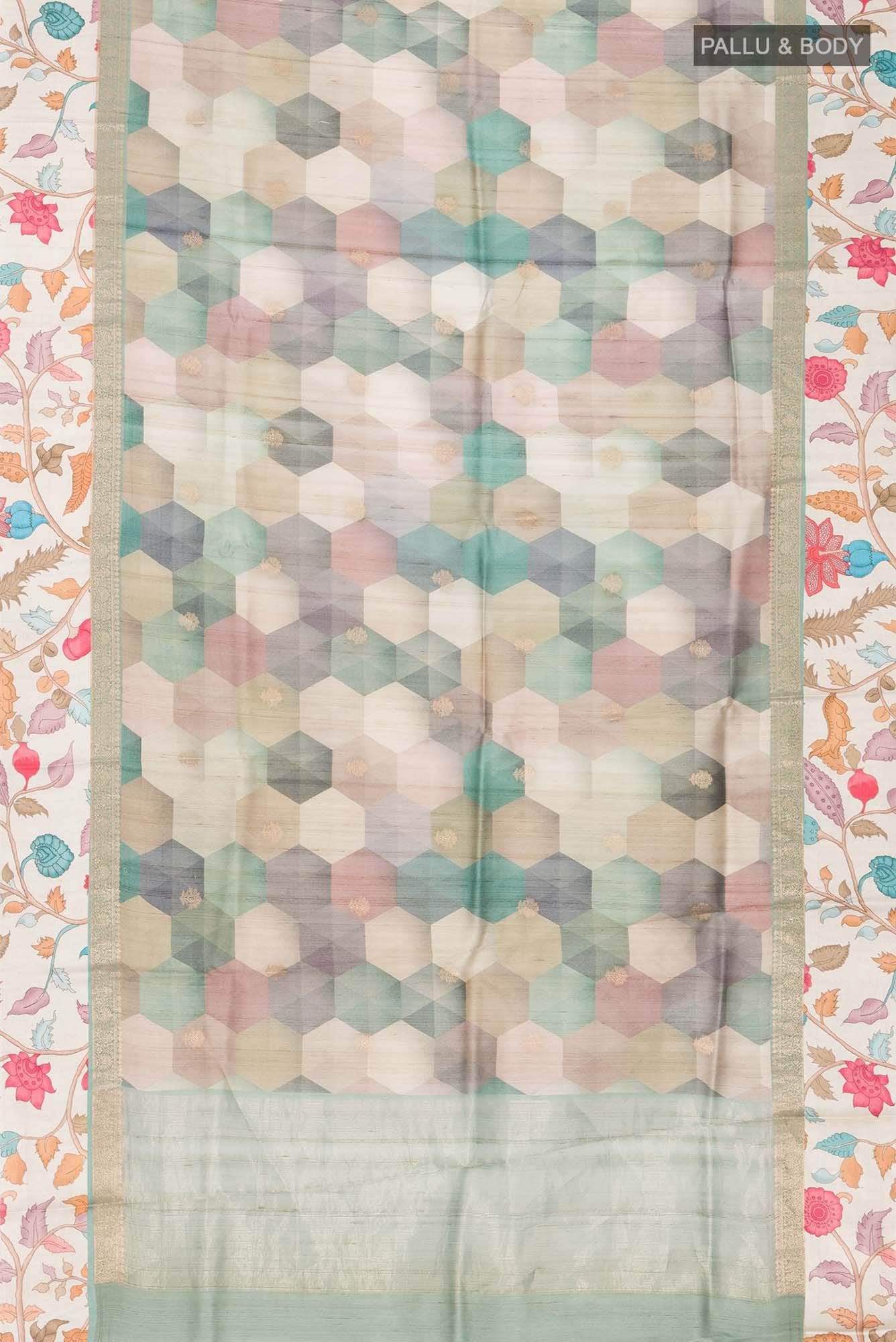 Sage Green Bhagalpuri Tussar Silk Saree