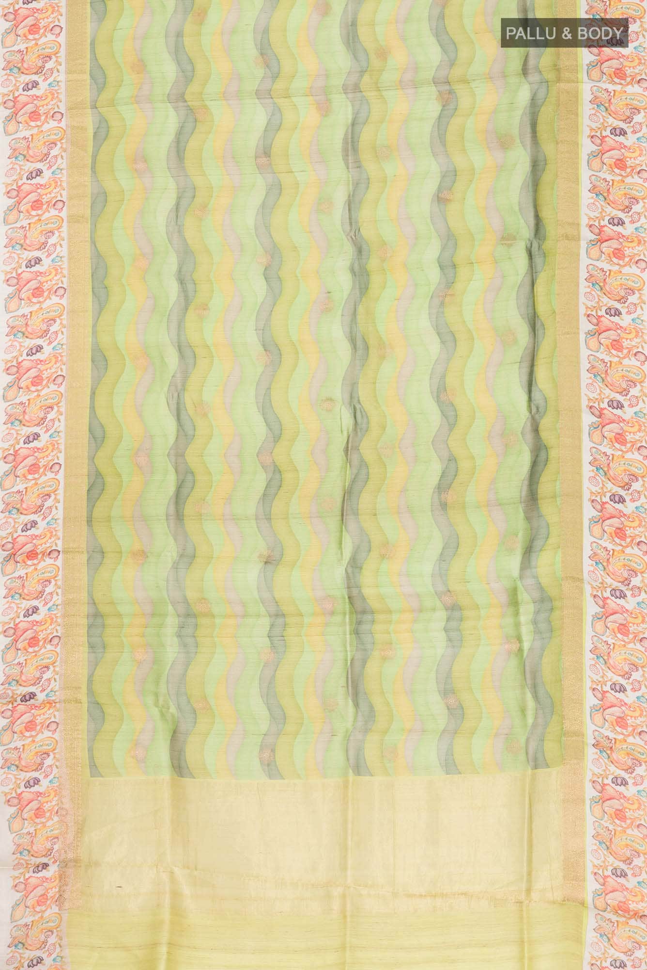 Green Bhagalpuri Tussar Silk Saree