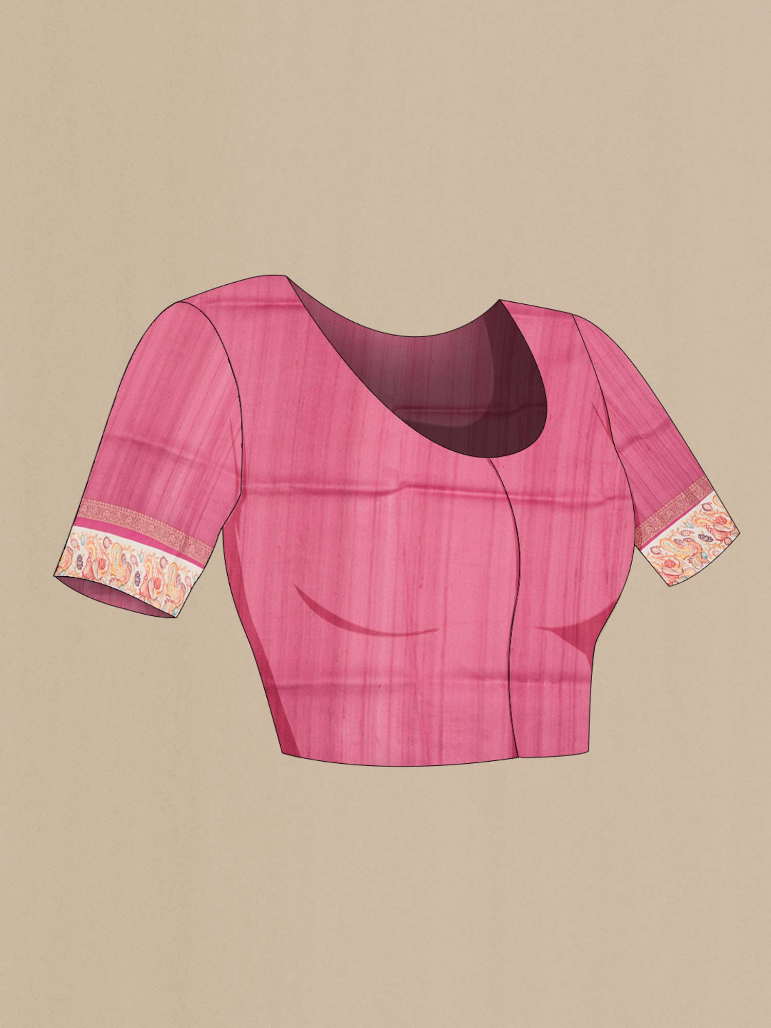 Pink Tussar Silk Saree
