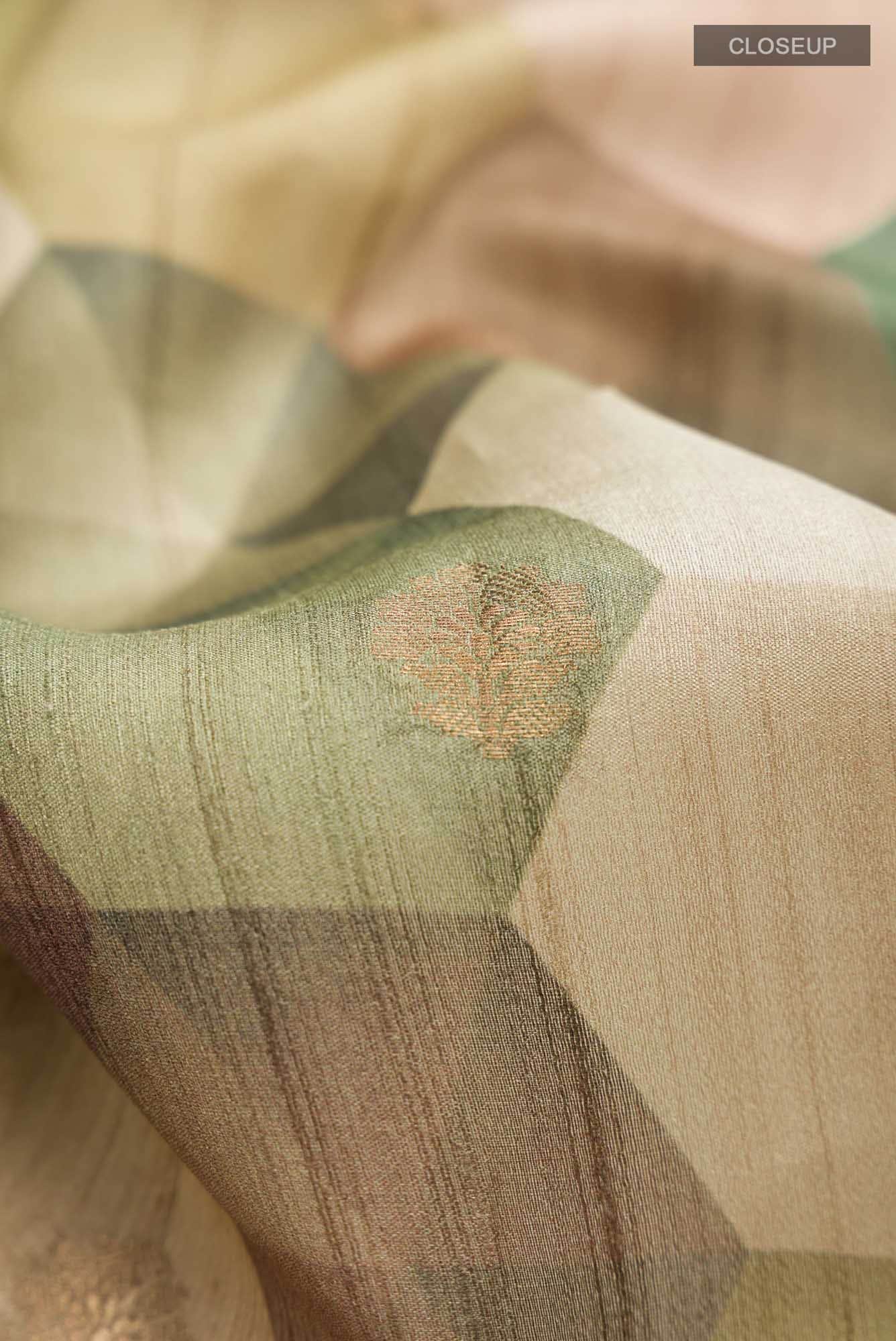 Green Tussar Silk Saree