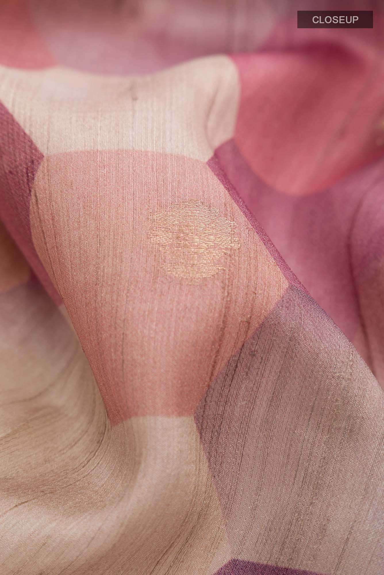 Mauve Bhagalpuri Tussar Silk Saree