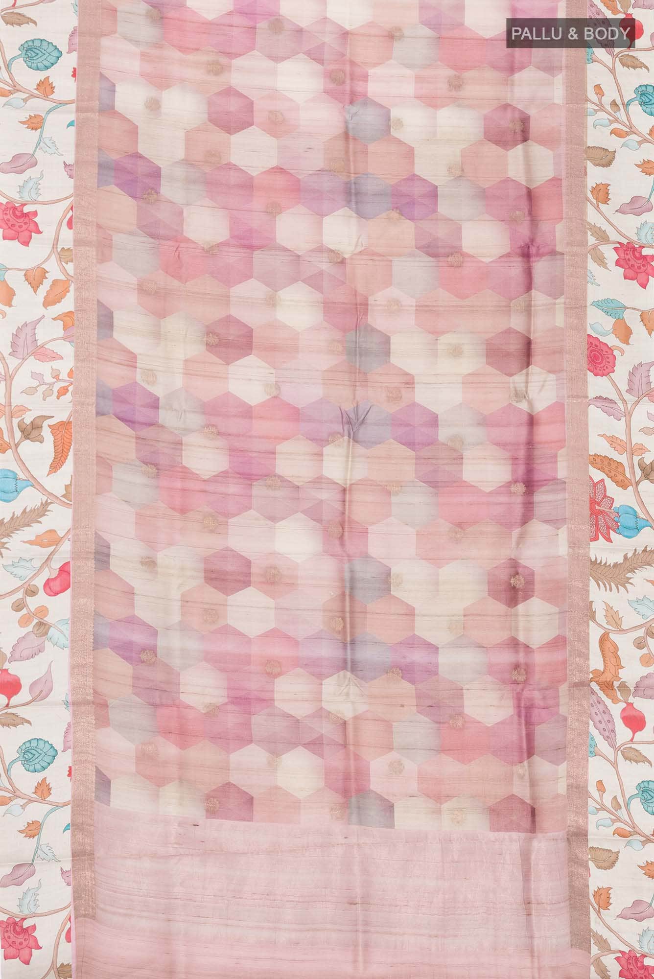 Mauve Bhagalpuri Tussar Silk Saree