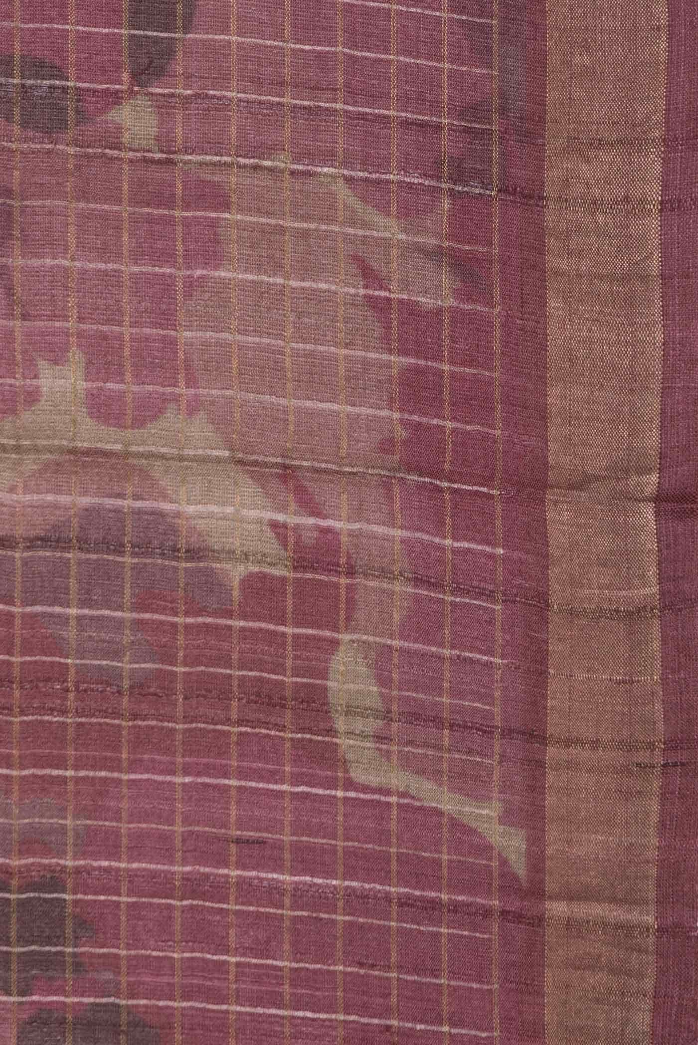 Maroon Dual Tone Tussar Silk Saree
