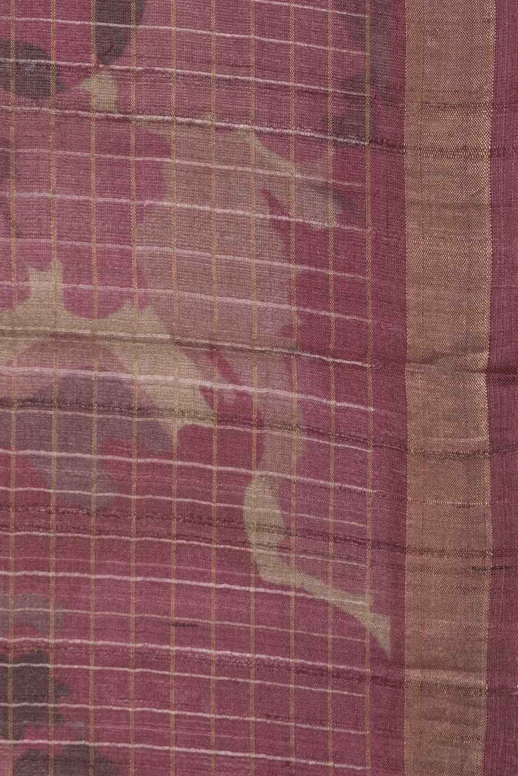 Maroon Dual Tone Tussar Silk Saree