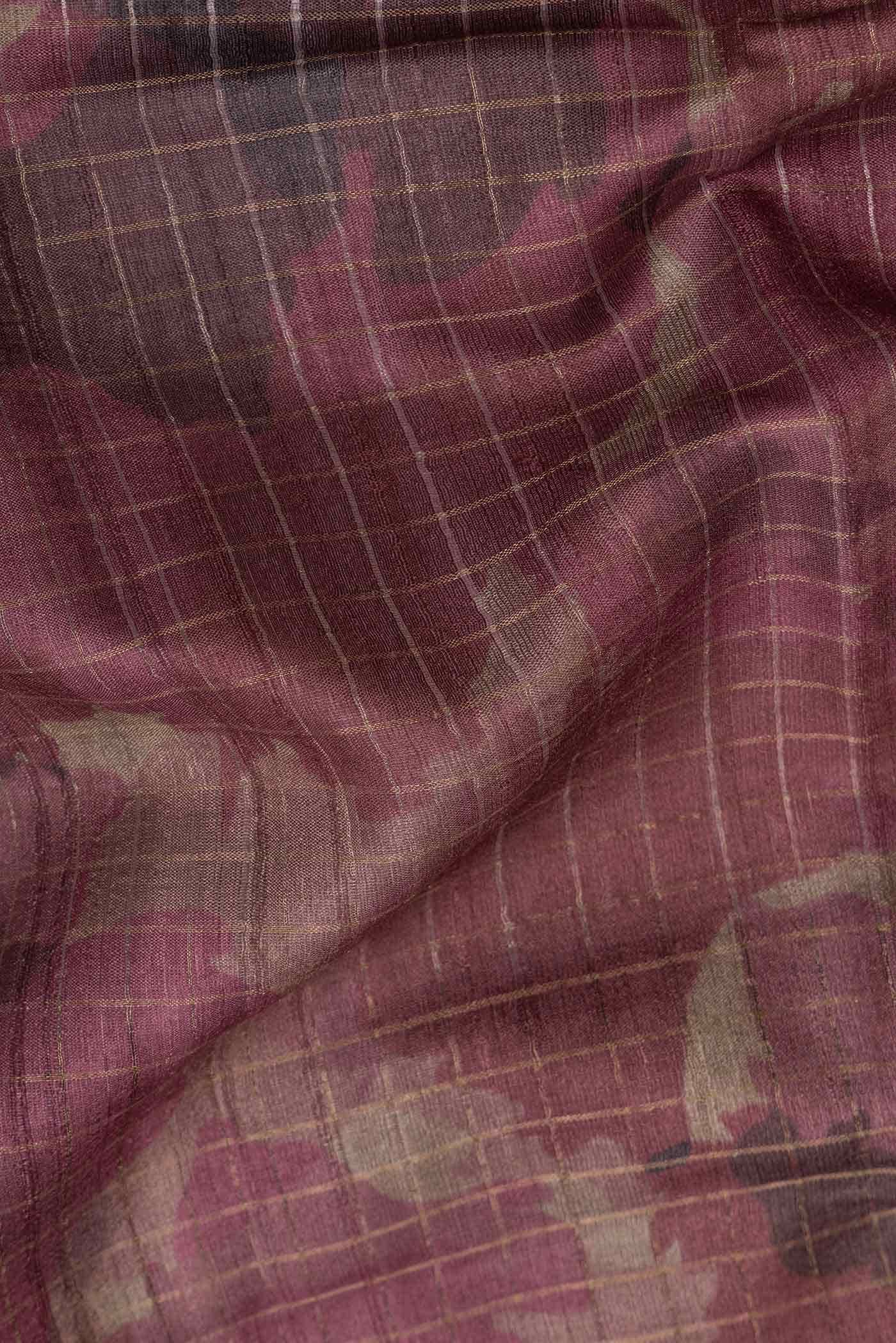 Maroon Dual Tone Tussar Silk Saree