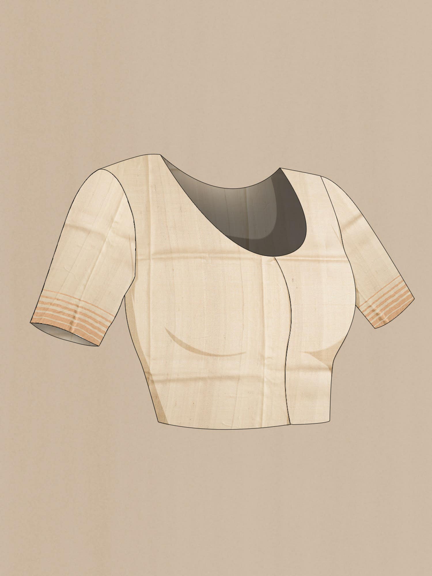 Beige Bhagalpuri Tussar Silk Saree