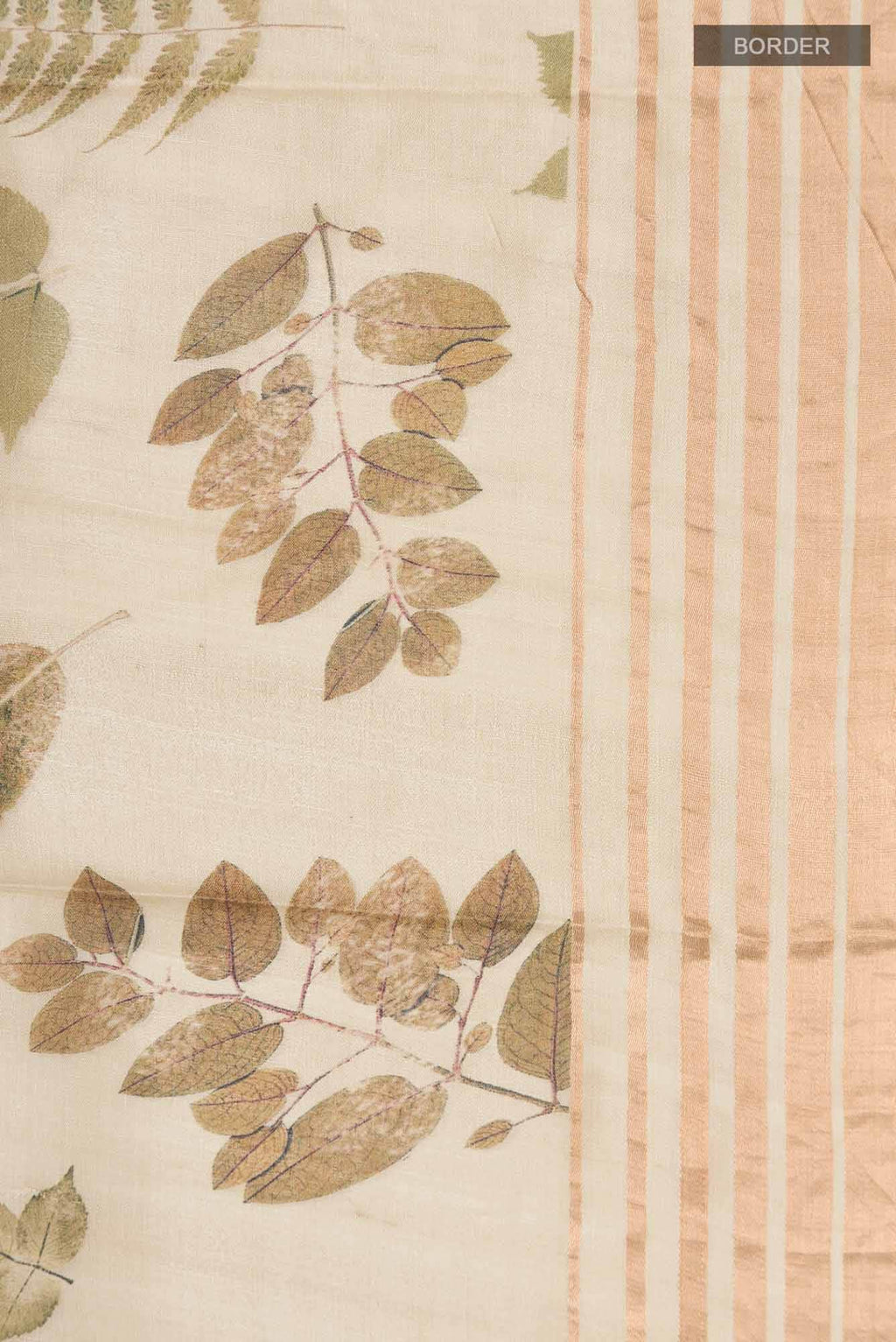 Beige Bhagalpuri Tussar Silk Saree