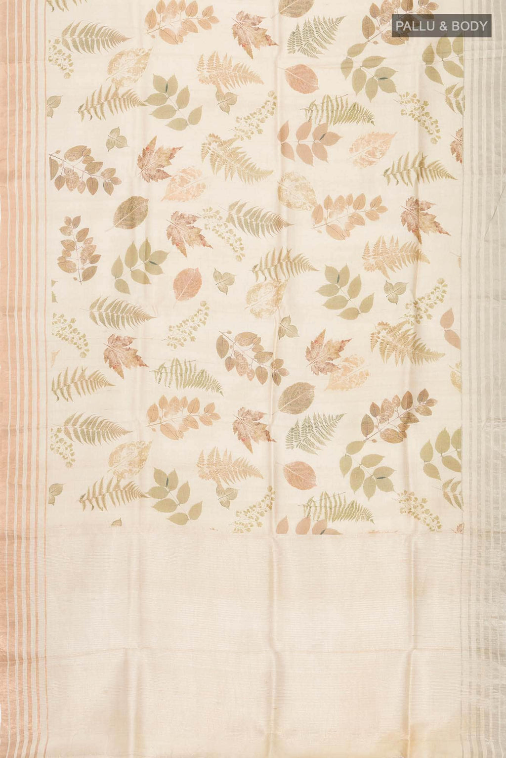 Beige Bhagalpuri Tussar Silk Saree