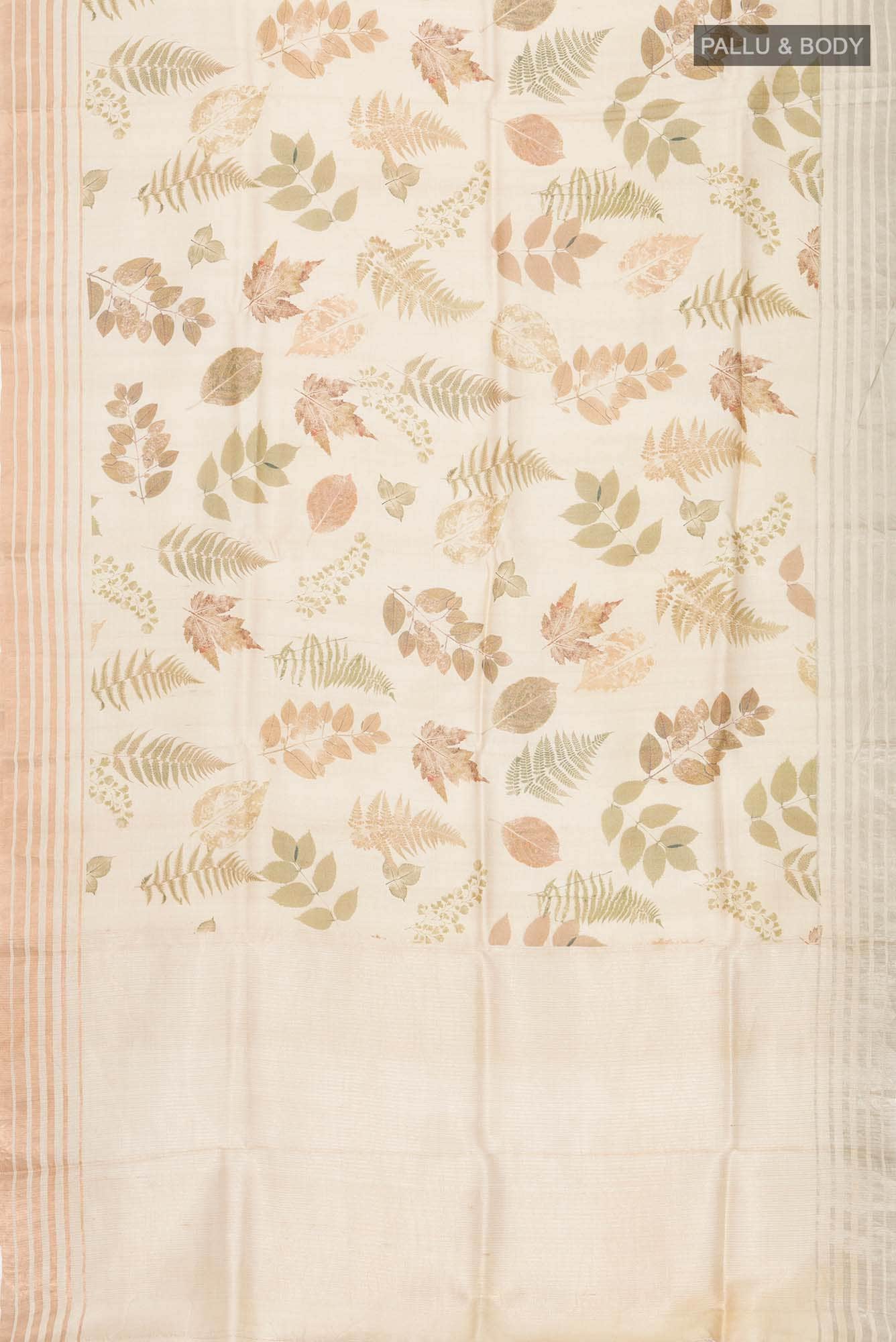 Beige Bhagalpuri Tussar Silk Saree