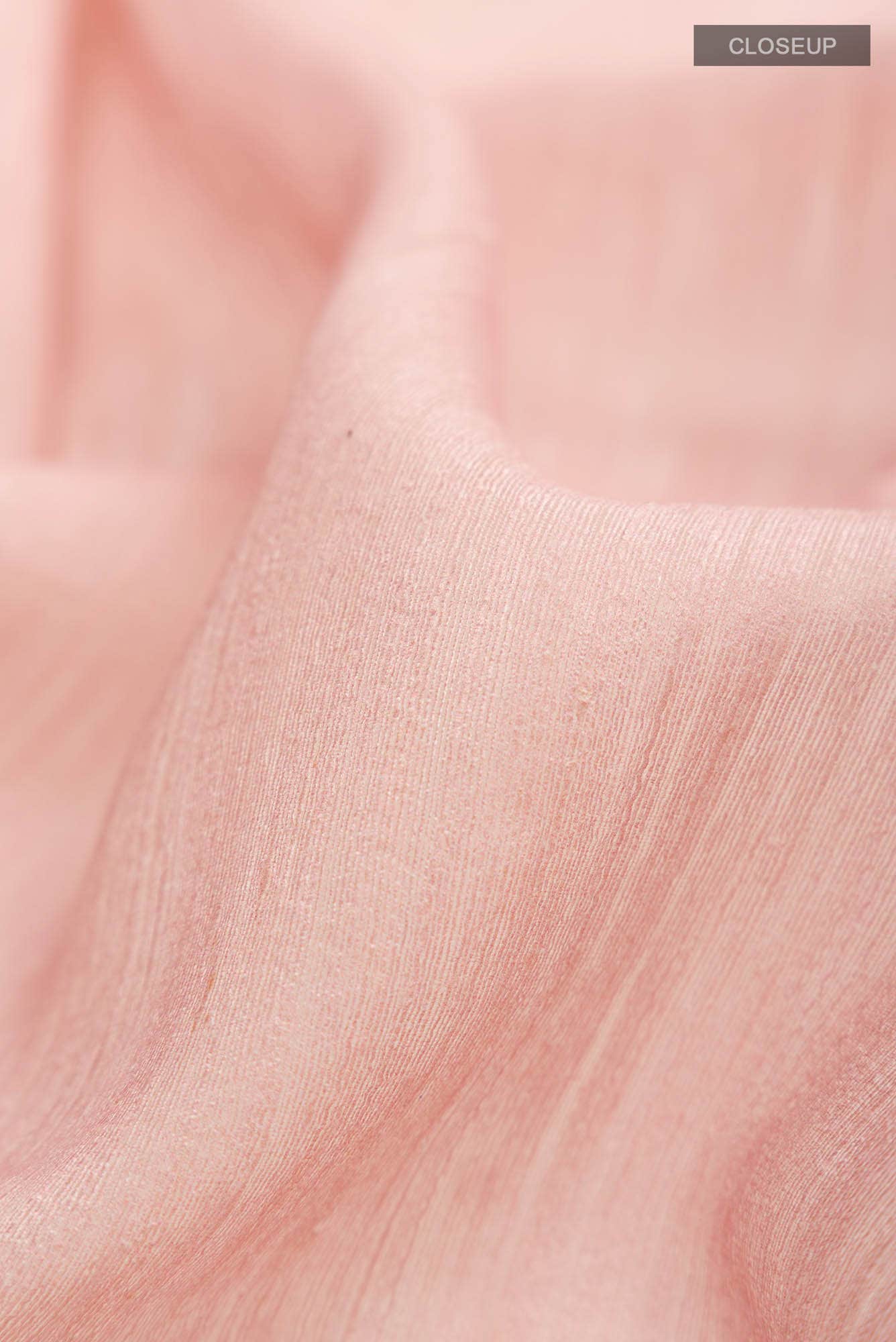 Pink Tussar Silk Saree