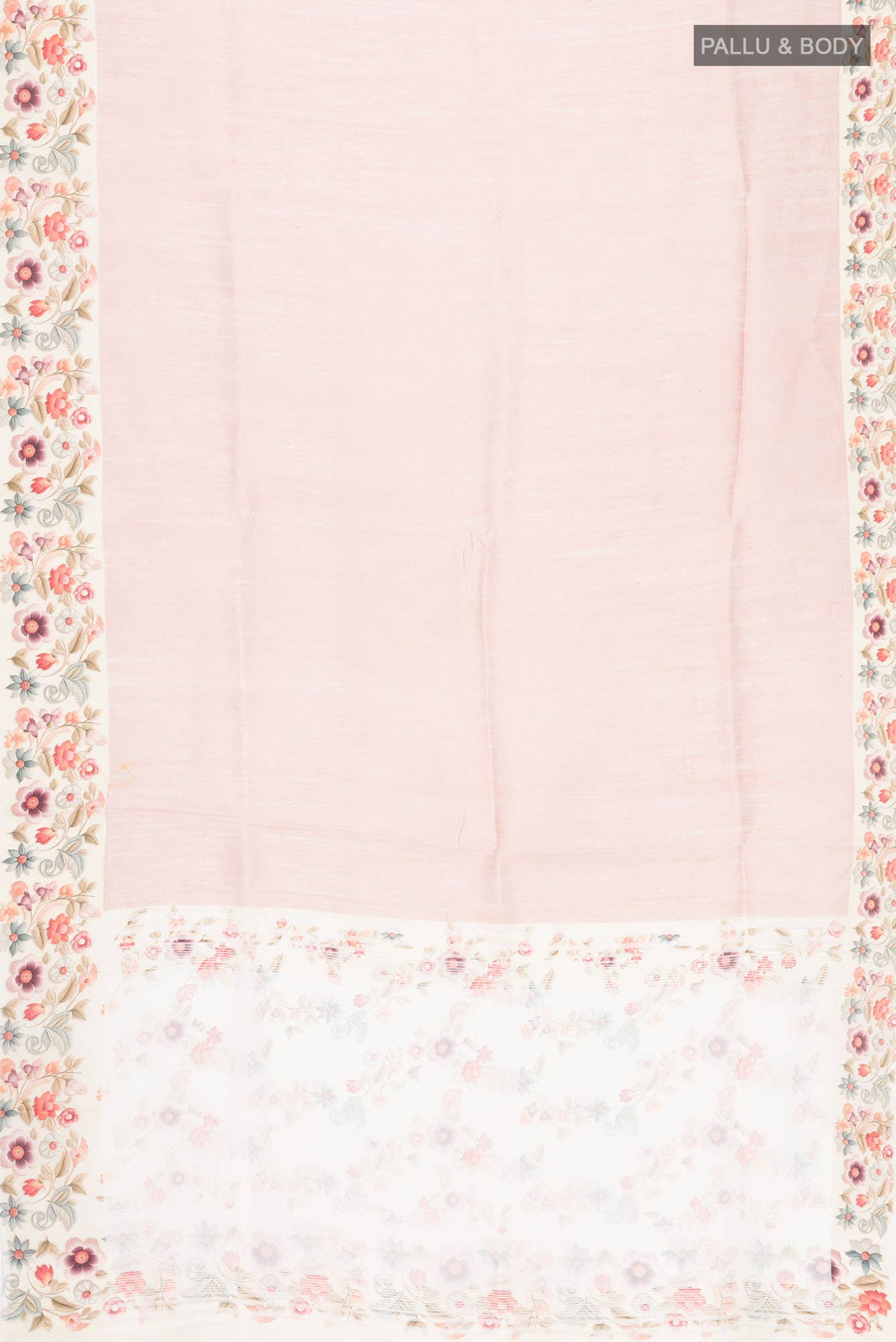 Pink Tussar Silk Saree