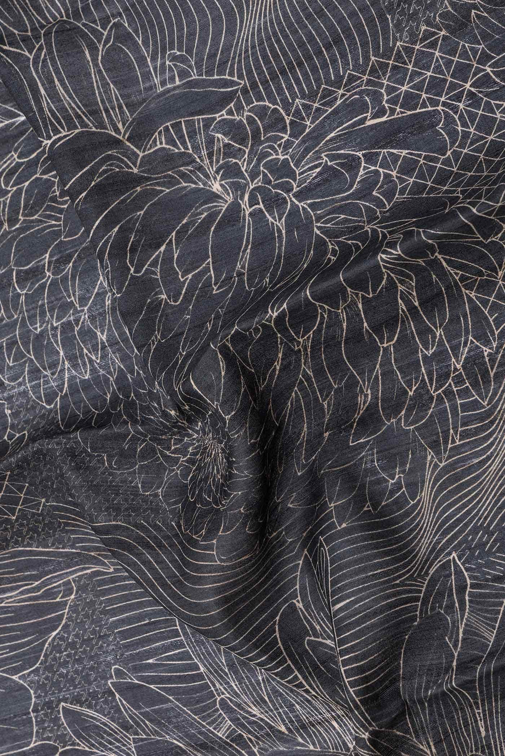 Black Dual Tone Tussar Silk Saree