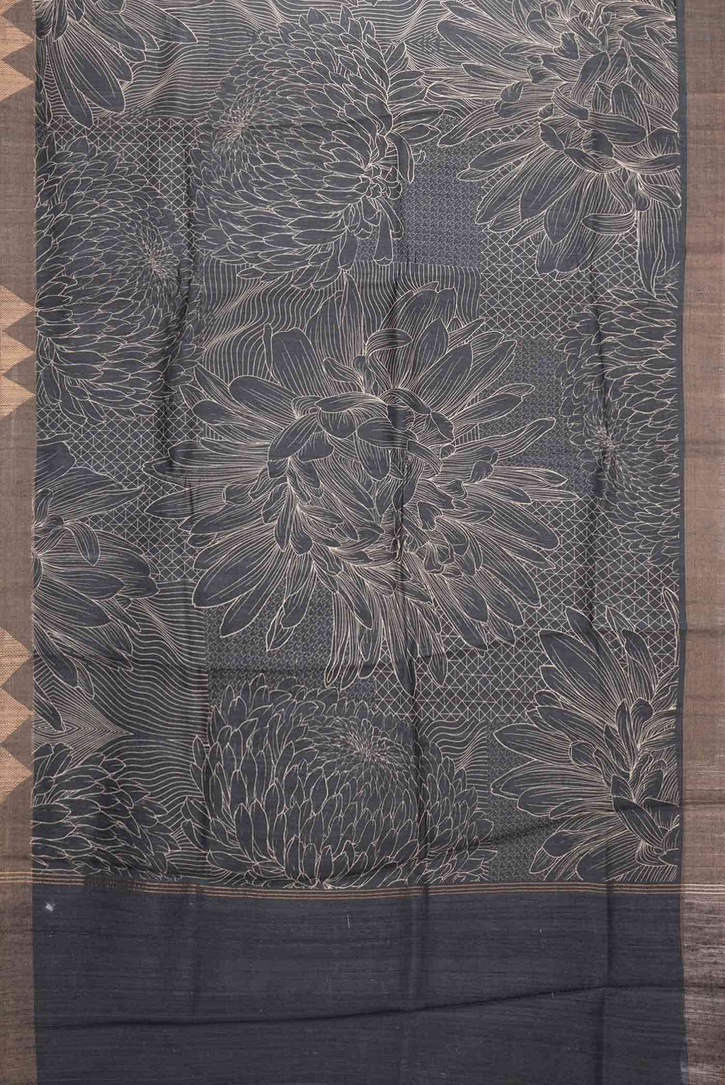 Black Dual Tone Tussar Silk Saree