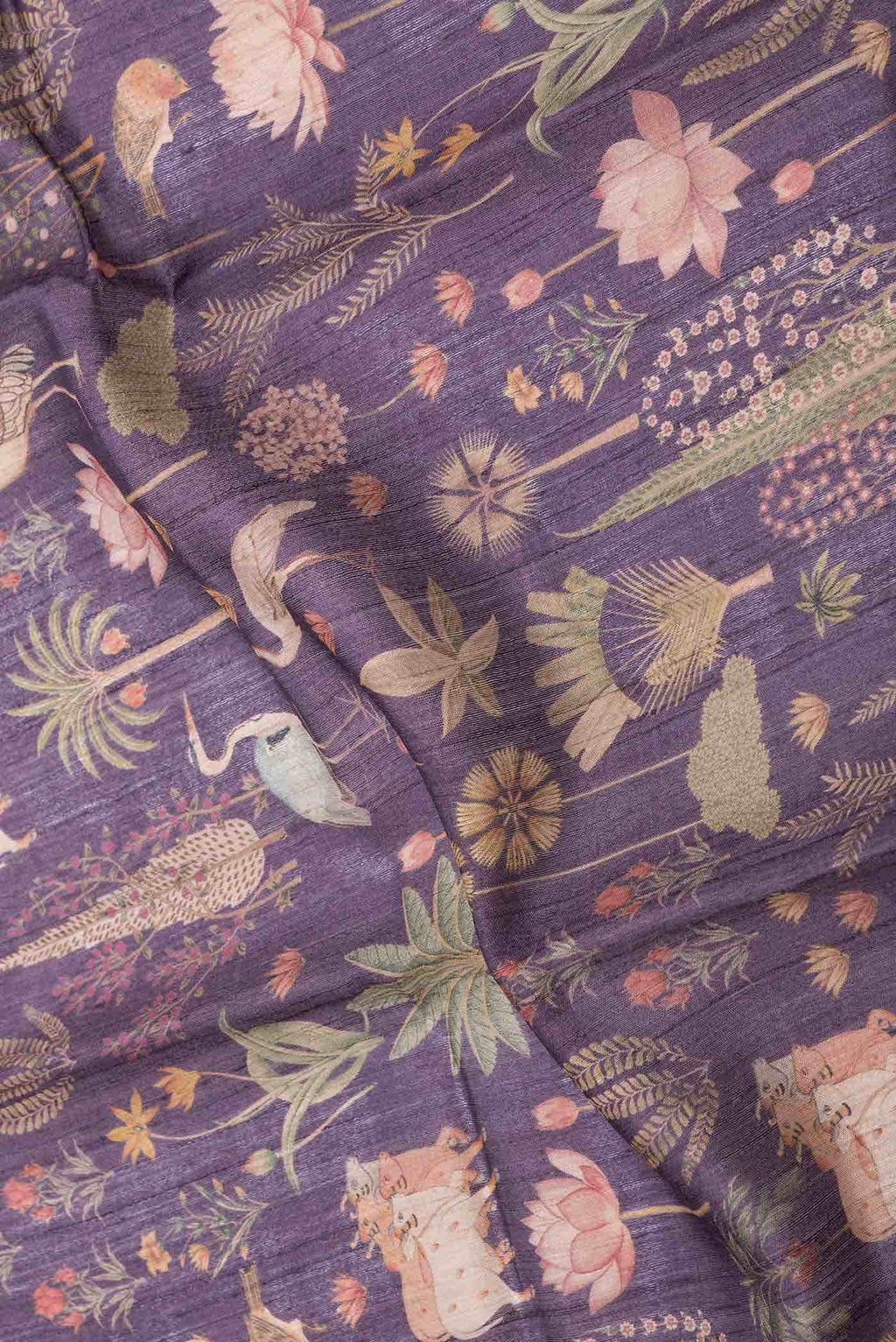 Burgundy Dual Tone Tussar Silk Saree