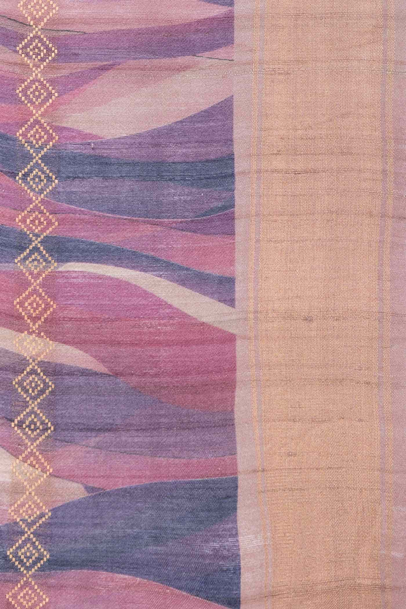 Dark Pink Dual Tone Tussar Silk Saree