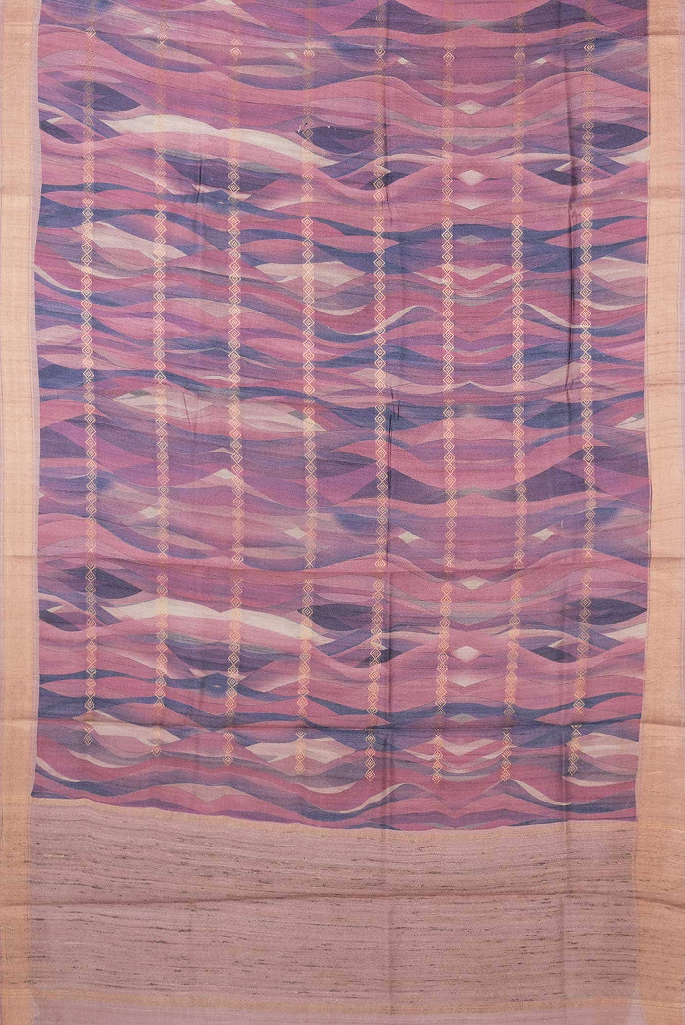 Dark Pink Dual Tone Tussar Silk Saree