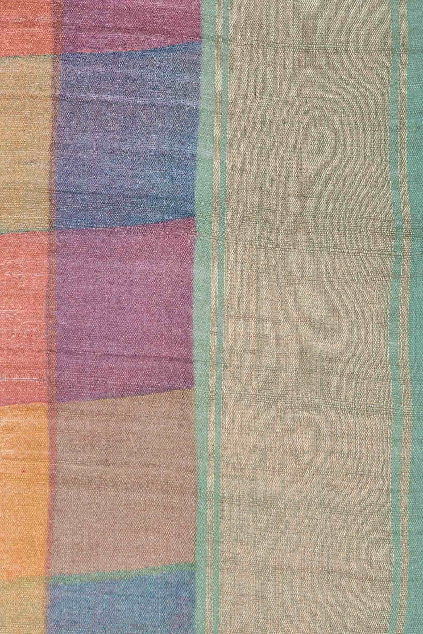 Dark Pink  Green and Mustard Dual Tone Tussar Silk Saree