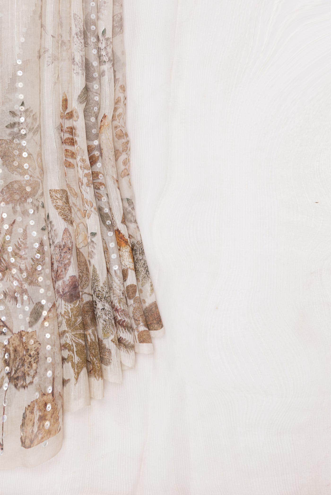 Beige Linen Saree